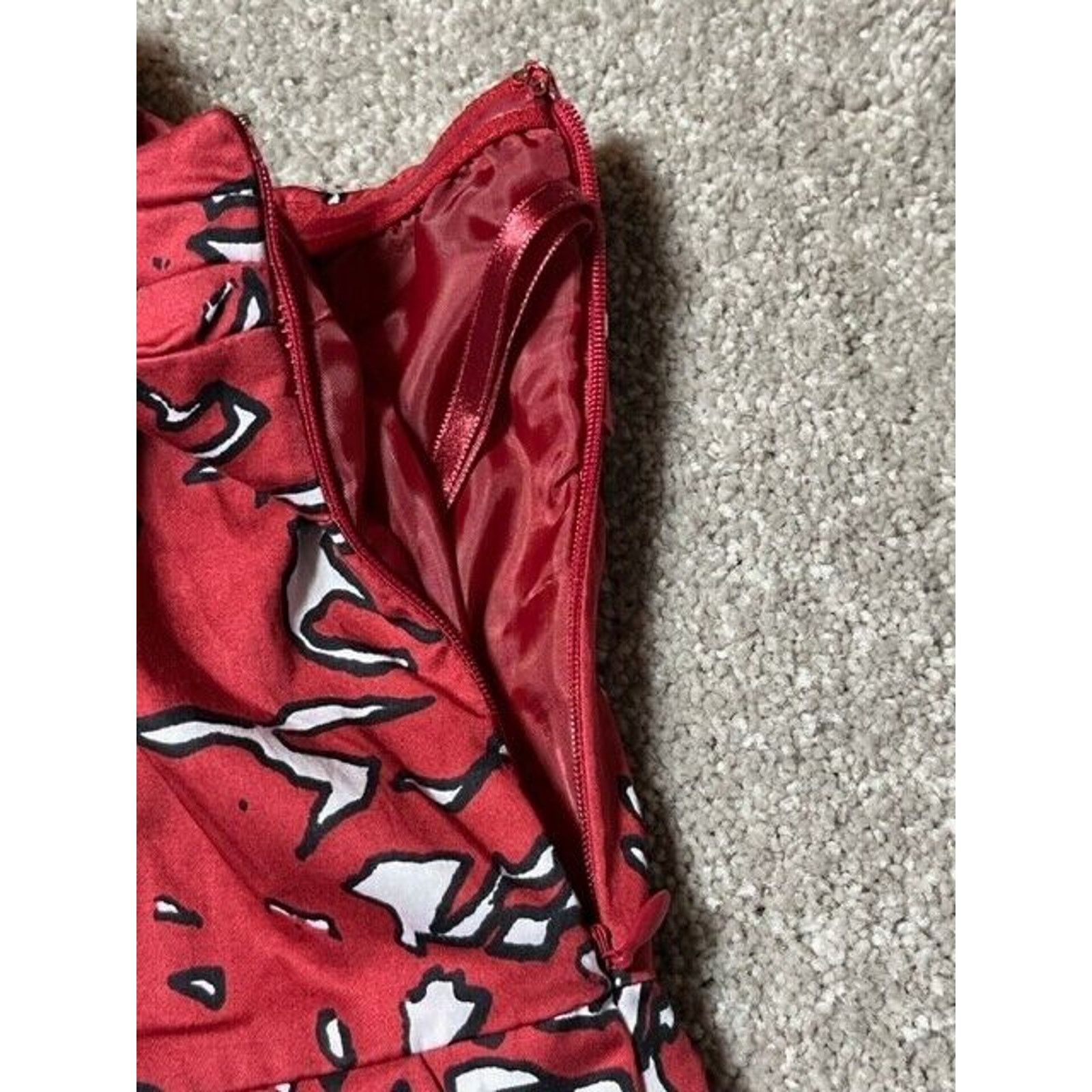 Other The Limited Dress Size 0 Abstract Strapless A Line Lined Red Size XS / US 0-2 / IT 36-38 - 4 Thumbnail