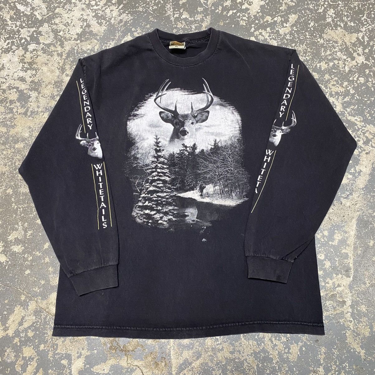 Japanese Brand × Vintage Vintage Deer Outdoor Black Long Sleeve Tshirt Size US XL / EU 56 / 4 - 1 Thumbnail
