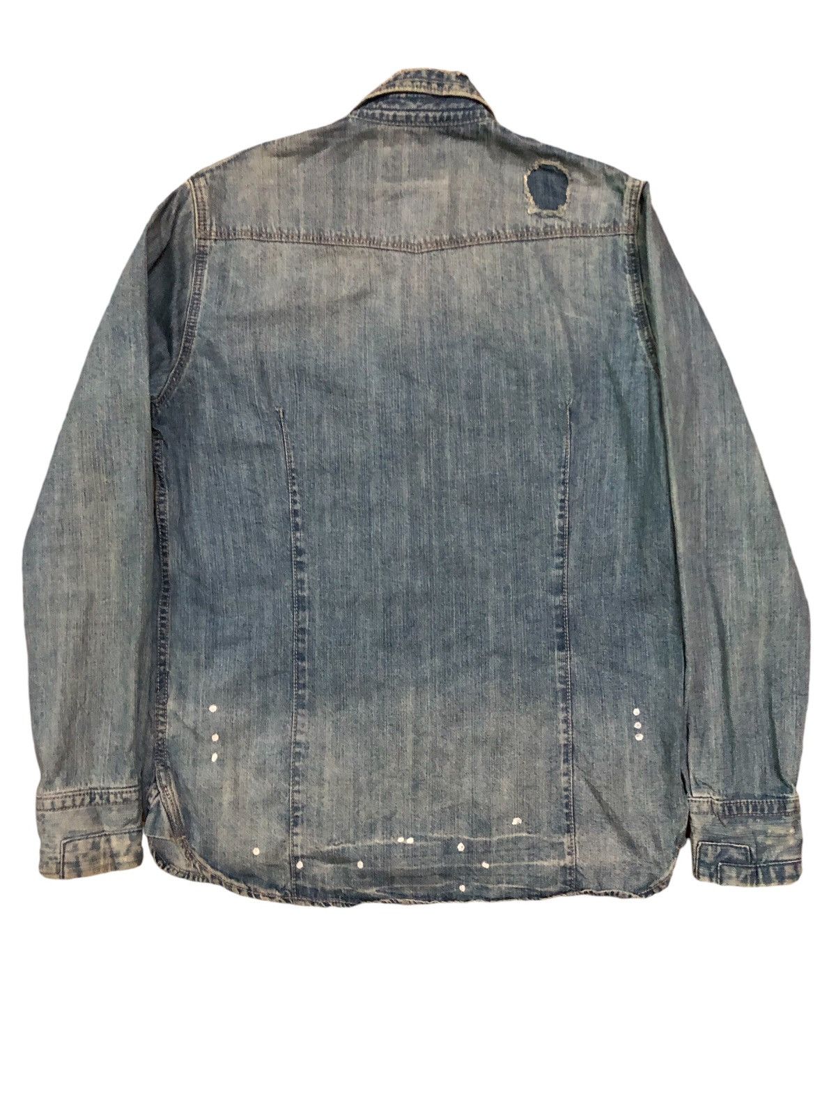Japanese Brand × MOUSSY Moussy Distressed Denim Shirt Size US S / EU 44-46 / 1 - 2 Thumbnail
