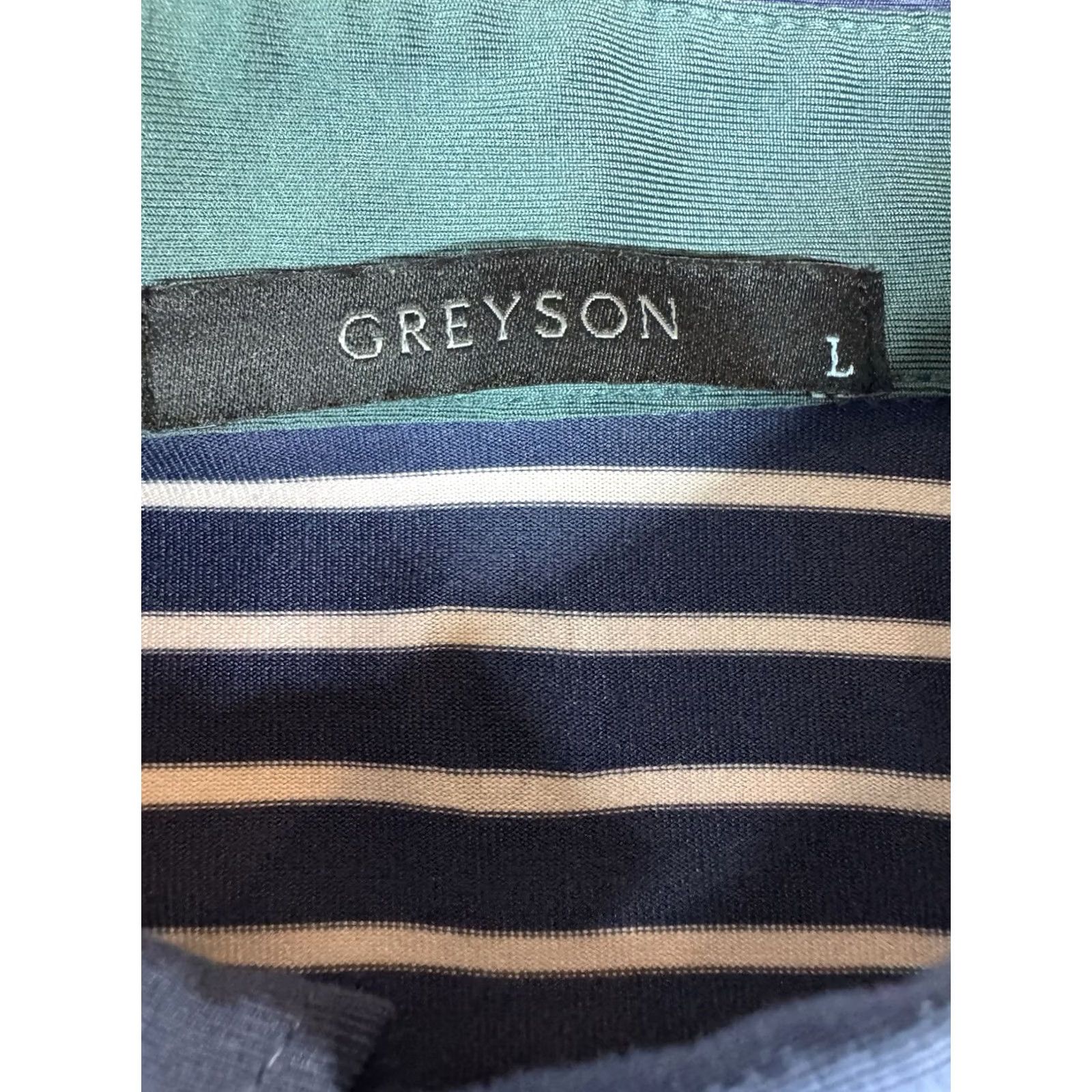 Vintage Greyson Polo White Navy Breton Striped Men’s Large Fox Logo S Logo Shirt Adult Large Blue Striped Golf Polo Size US L / EU 52-54 / 3 - 2 Thumbnail