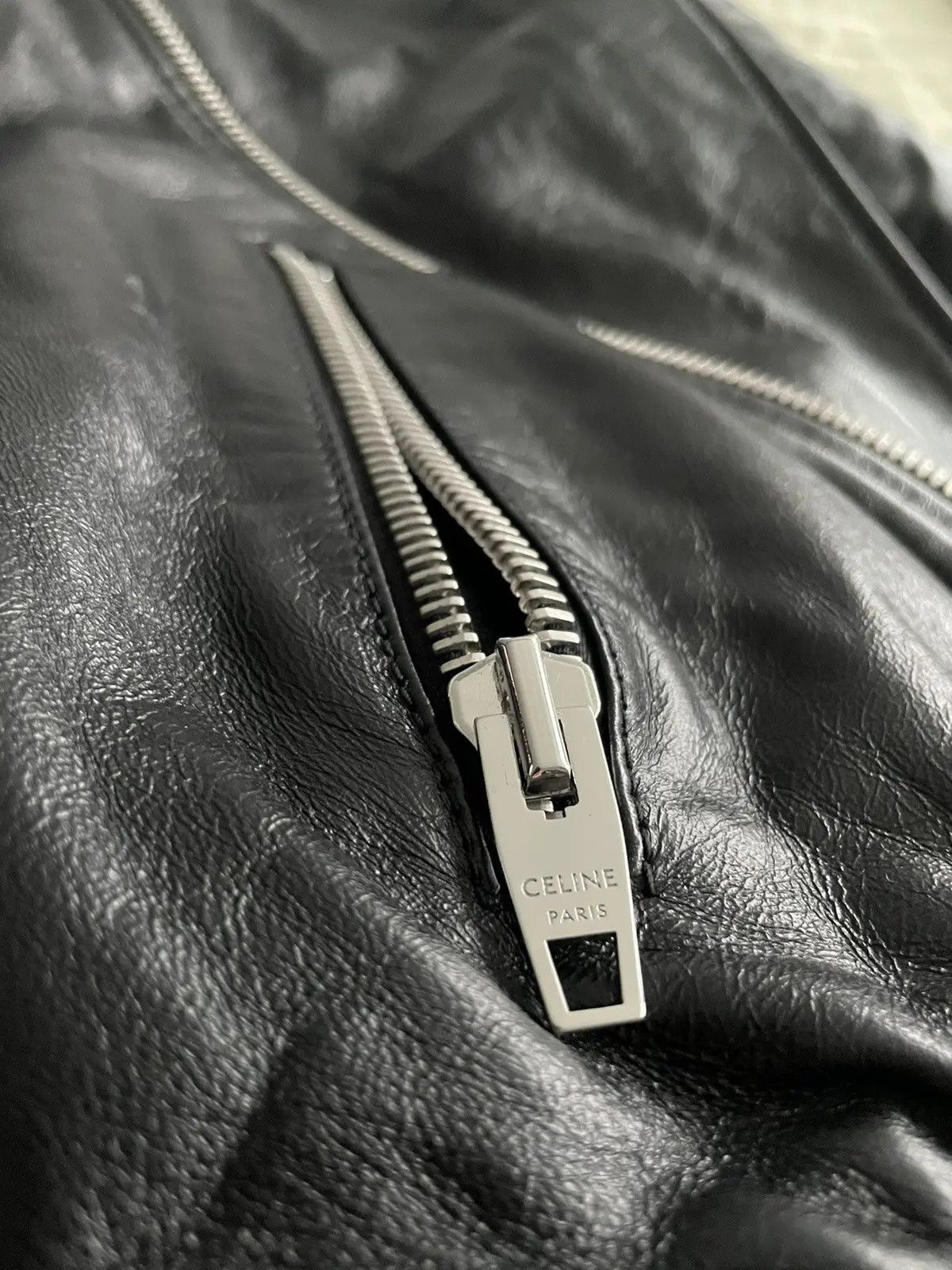 Celine × Hedi Slimane Rare Brand NEW Hedi Slimane Runway Sold Out Leather Jacket Size US M / EU 48-50 / 2 - 17 Thumbnail