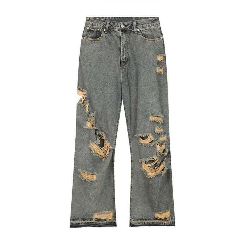 Japanese Brand × Vintage Straight Tube Hole Male Trousers Vintage Wide Leg Size US 31 - 5 Thumbnail