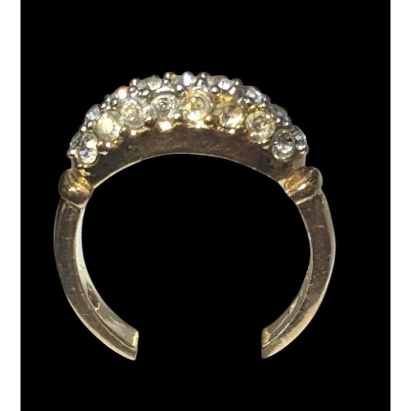 Other Elegant Glam Triple Crystal Layer Gold Tone Ring Size 5 Size ONE SIZE - 8 Thumbnail