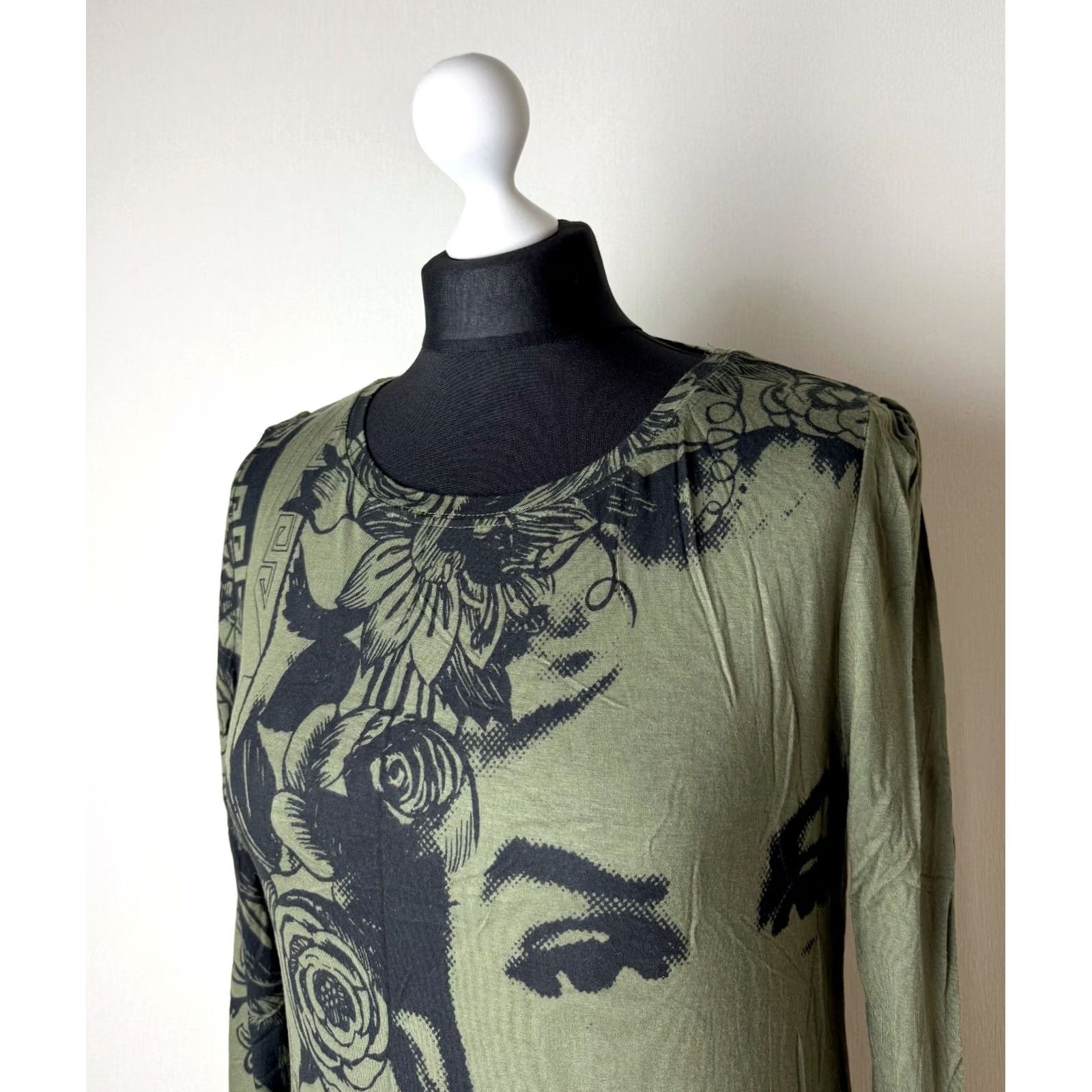 Desigual Desigual Christian Lacroix womens olive dress Size L Green Size L / US 10 / IT 46 - 2 Thumbnail