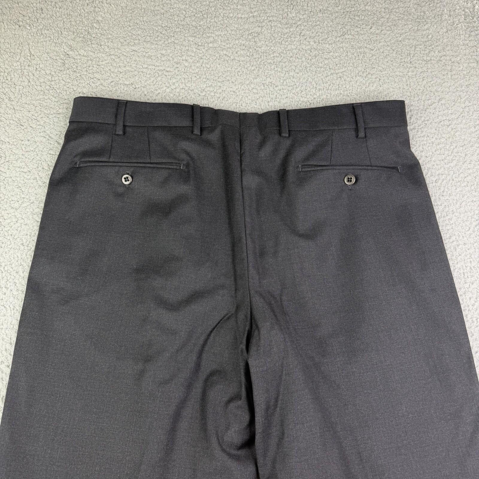 Zanella Zanella Todd Wool Dress Pants Gray Flat Front Men's 36x29 Size US 36 / EU 52 - 10 Thumbnail