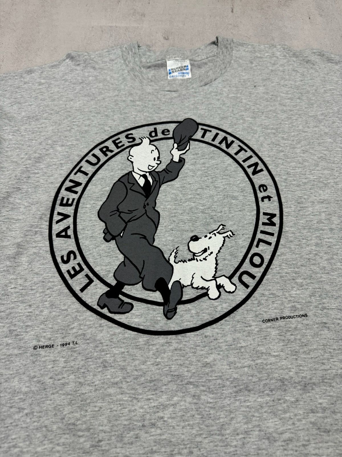 Vintage Vintage TINTIN T Shirt Tee 1994 Les Aventures Rare Size US XL / EU 56 / 4 - 5 Thumbnail