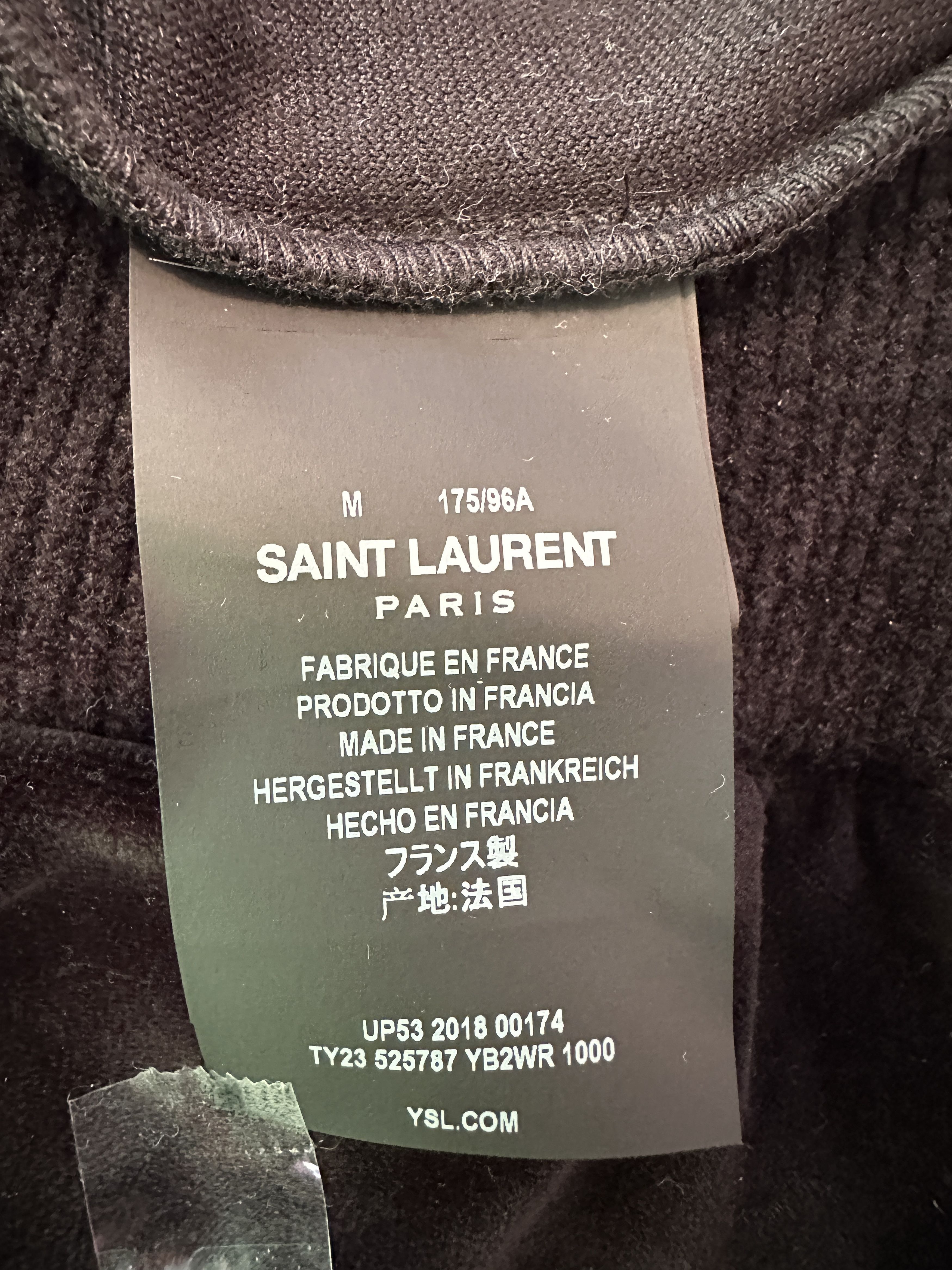 Saint Laurent Paris SAINT LAURENT ANTHONY VACCARELLO BLACK VELVET BURNOUT HOODIE Size US M / EU 48-50 / 2 - 7 Thumbnail