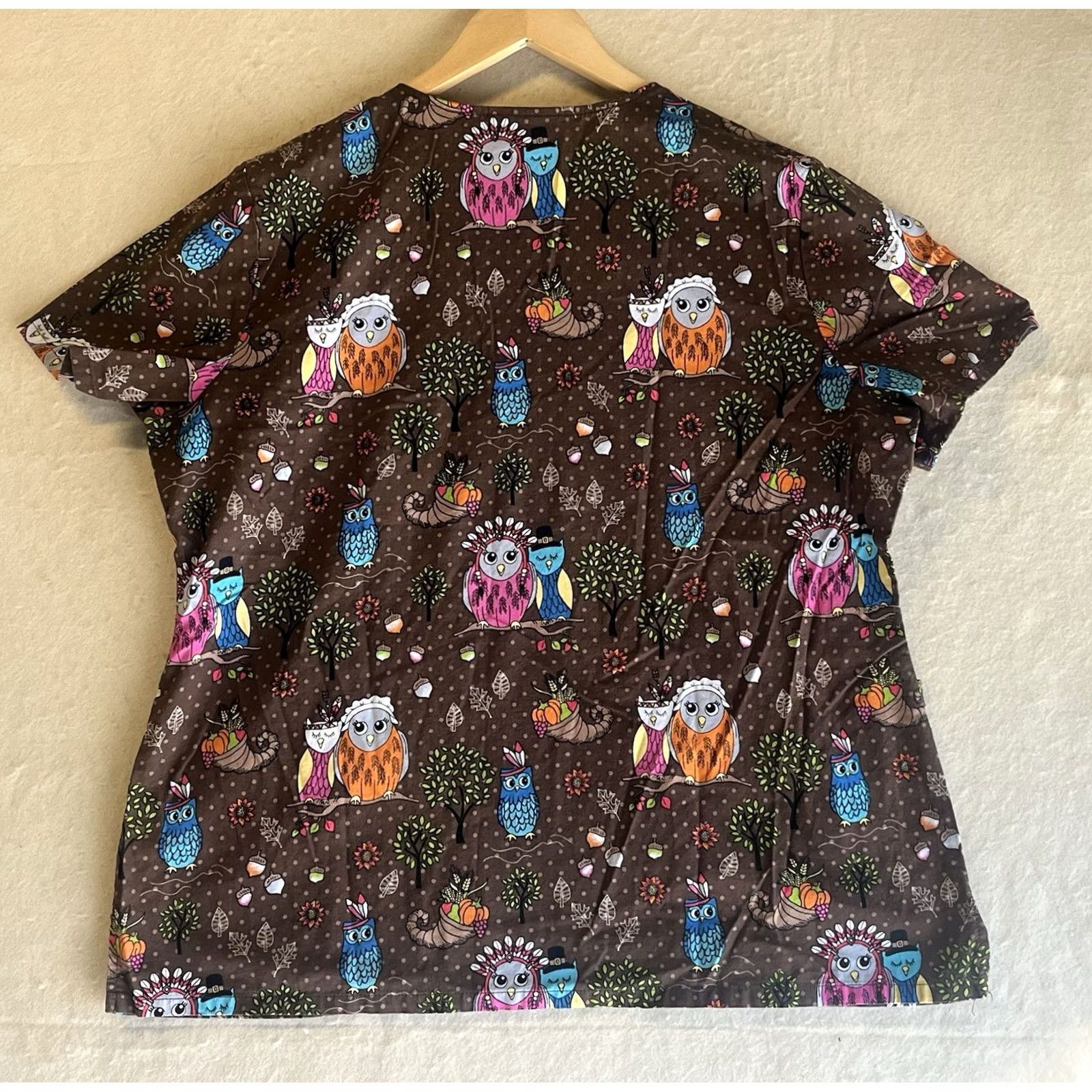 Cherokee Cherokee Brown Blouse XL Women 100% Cotton Fall Holiday Shirt Top Size XL Regular Winter Warmth Size XL / US 12-14 / IT 48-50 - 2 Thumbnail