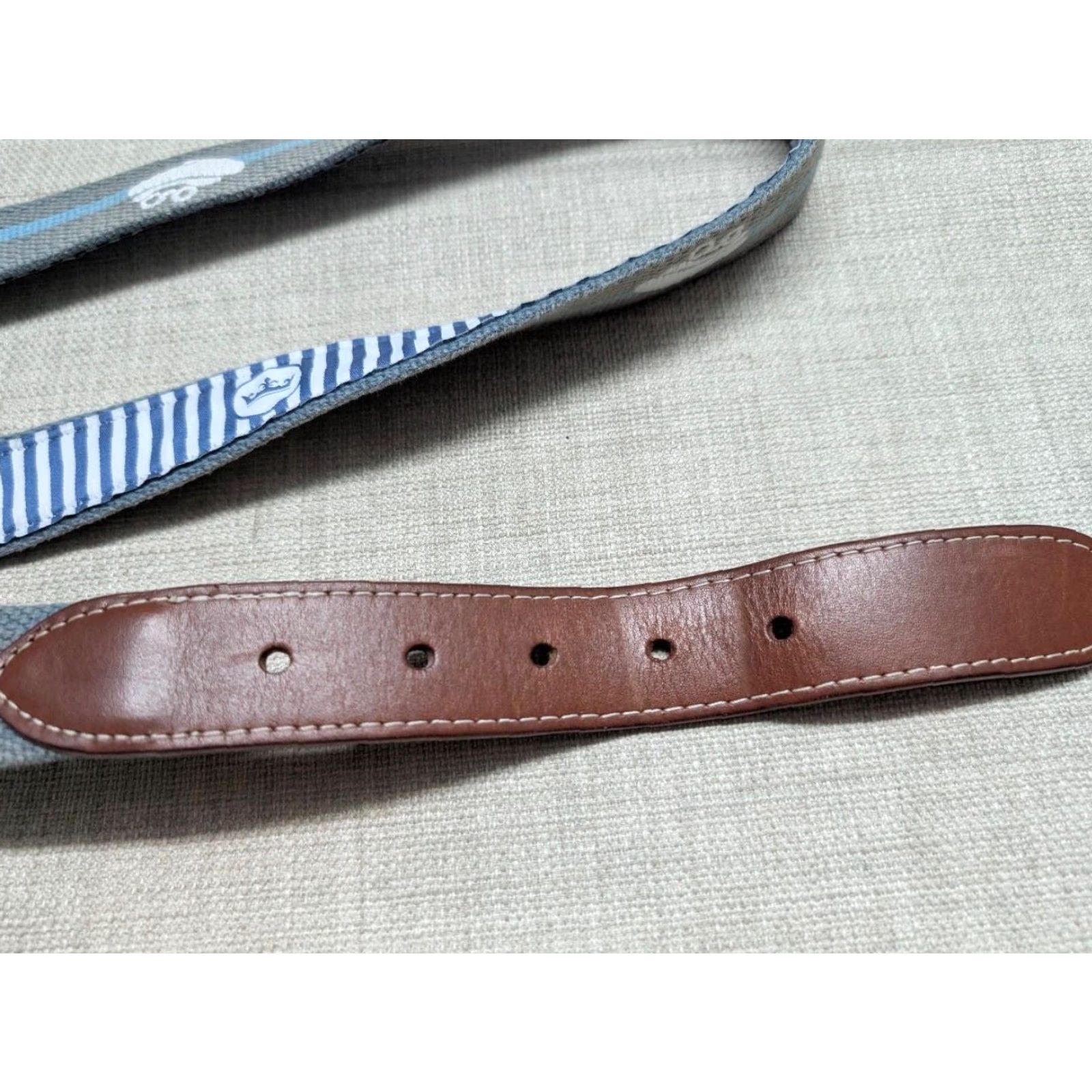 Peter Millar VINTAGE USA made PETER MILLAR golf belt 36 country club NEEDLEPOINT leather gray Size 36 - 6 Thumbnail