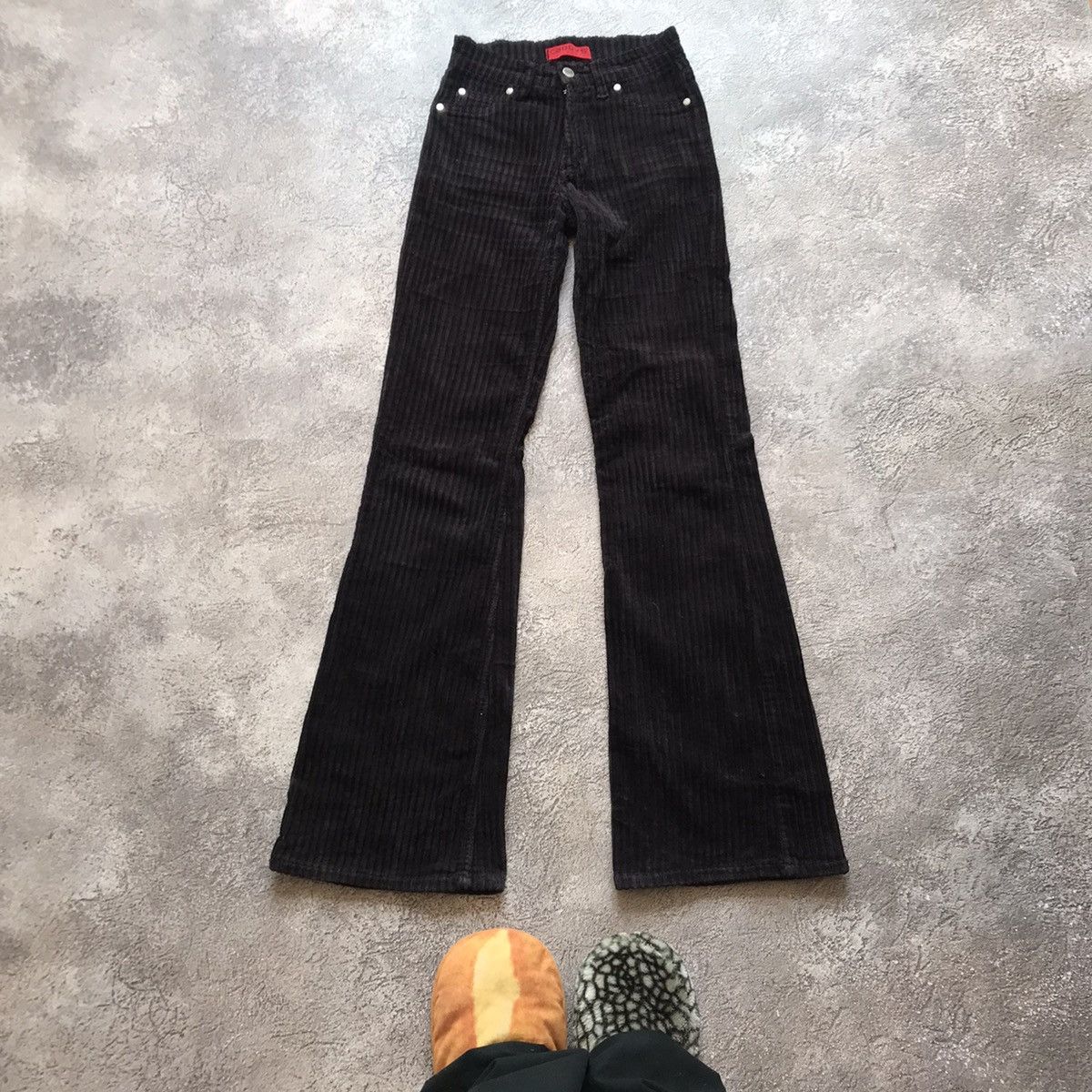 Vintage Vintage Y2K Baggy Wide Leg Velveteen Pants Grunge Logo 27 Size US 27 - 2 Thumbnail