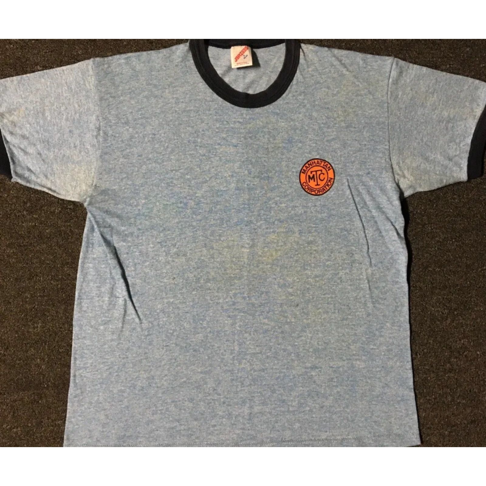 Vintage Vtg 80s Manhattan Corporation Train Bus Repair Faded Shirt S NYC Grunge NYPD 90s Size US S / EU 44-46 / 1 - 2 Thumbnail