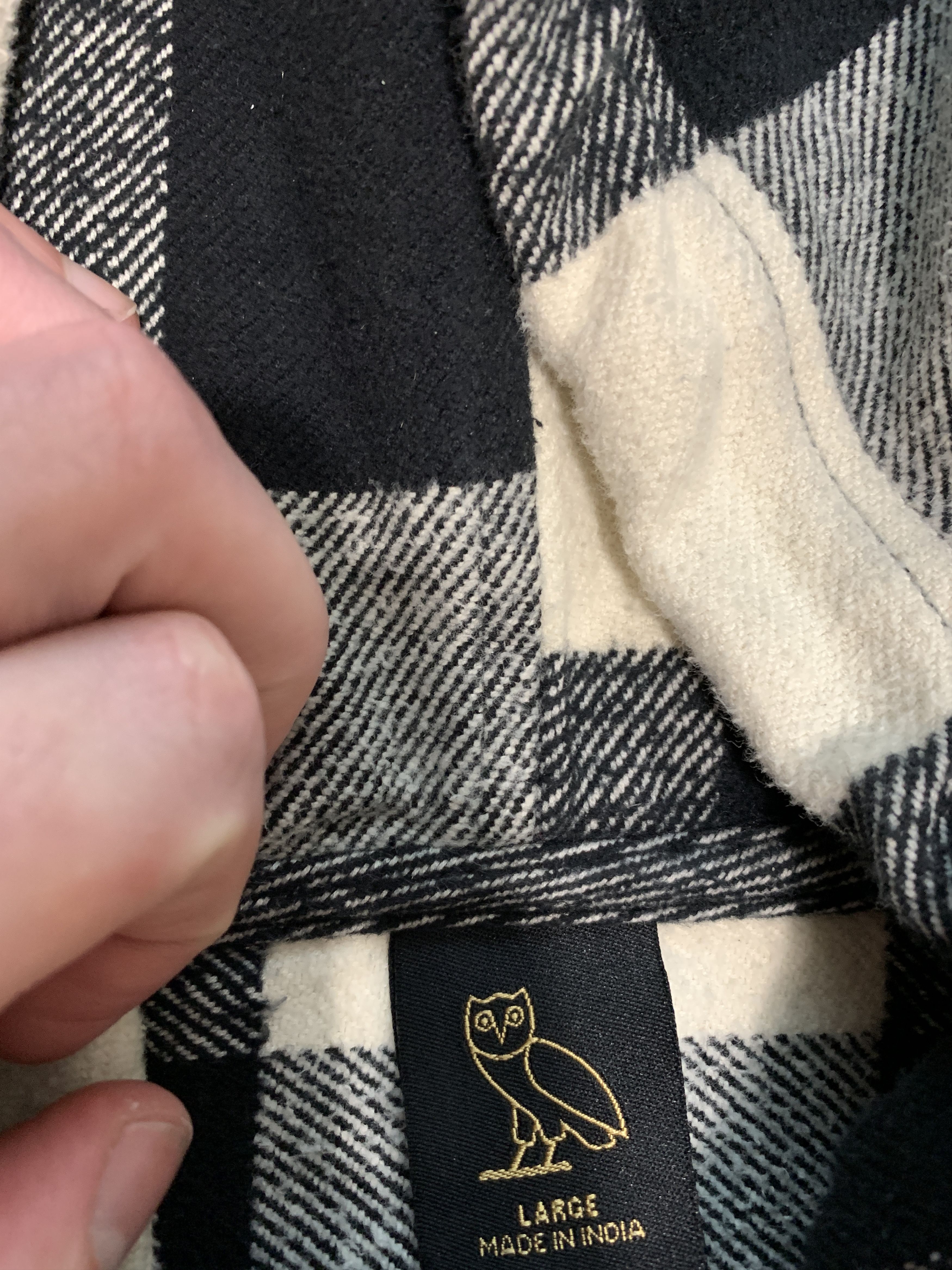 Drake OVO Hooded Flannel Shirt Cream Buffalo Plaid Size US L / EU 52-54 / 3 - 5 Thumbnail