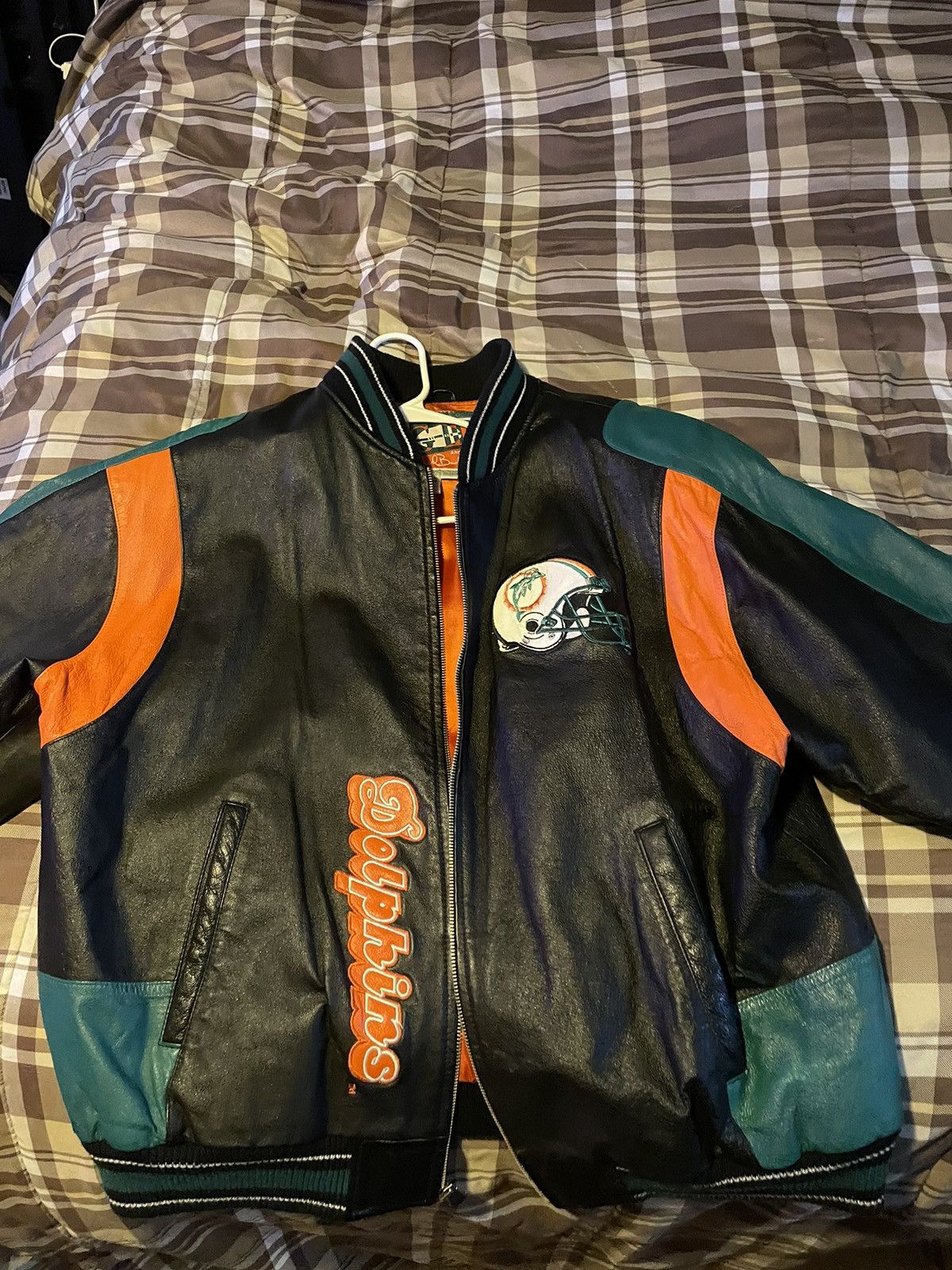 image of Nfl x Vintage Miami Dolphins Jacket in Black, Men's (Size XL)