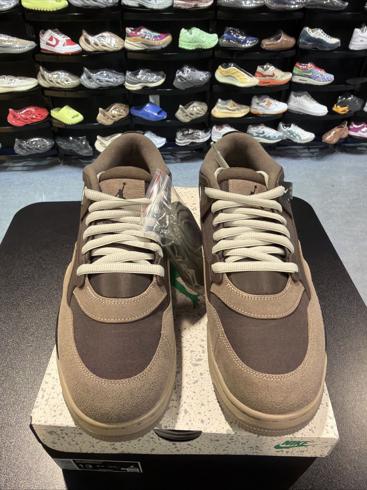 Jordan Brand Air Jordan 4 RM 'Ironstone' Travis Brown Sneakers, Size 13 Size US 13 / EU 46 - 5 Thumbnail