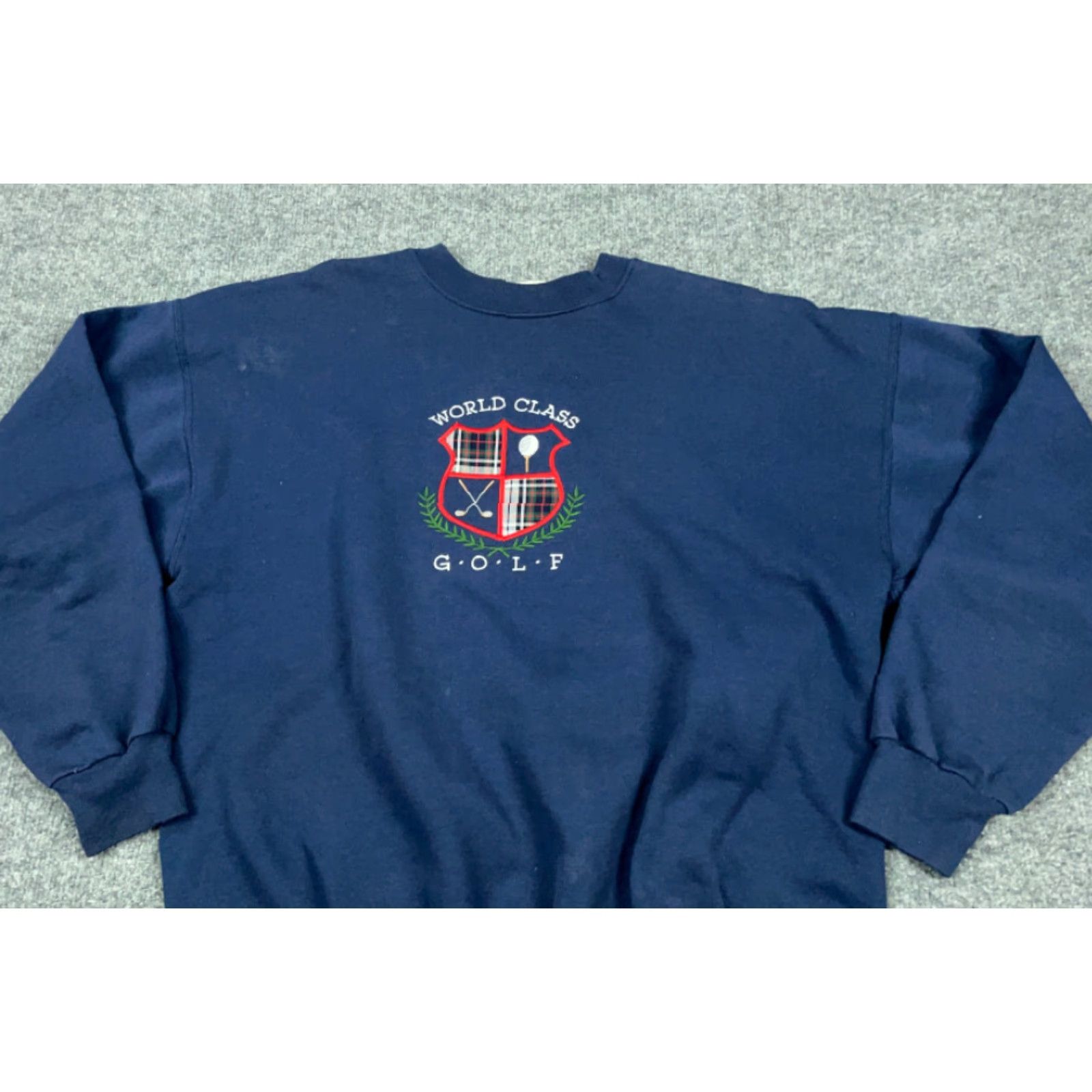 Vintage VINTAGE 90s World Class Golf Embroidered Sweatshirt Adult Large Blue Cotton Pullover Mens Retro Sports Size US L / EU 52-54 / 3 - 6 Thumbnail