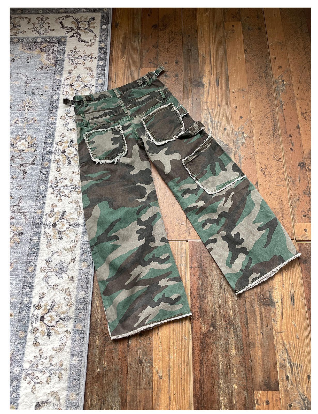 Other Camouflage Wide Leg Cargo Pants, Loose Fit Utility Pants Size US 30 / EU 46 - 5 Thumbnail