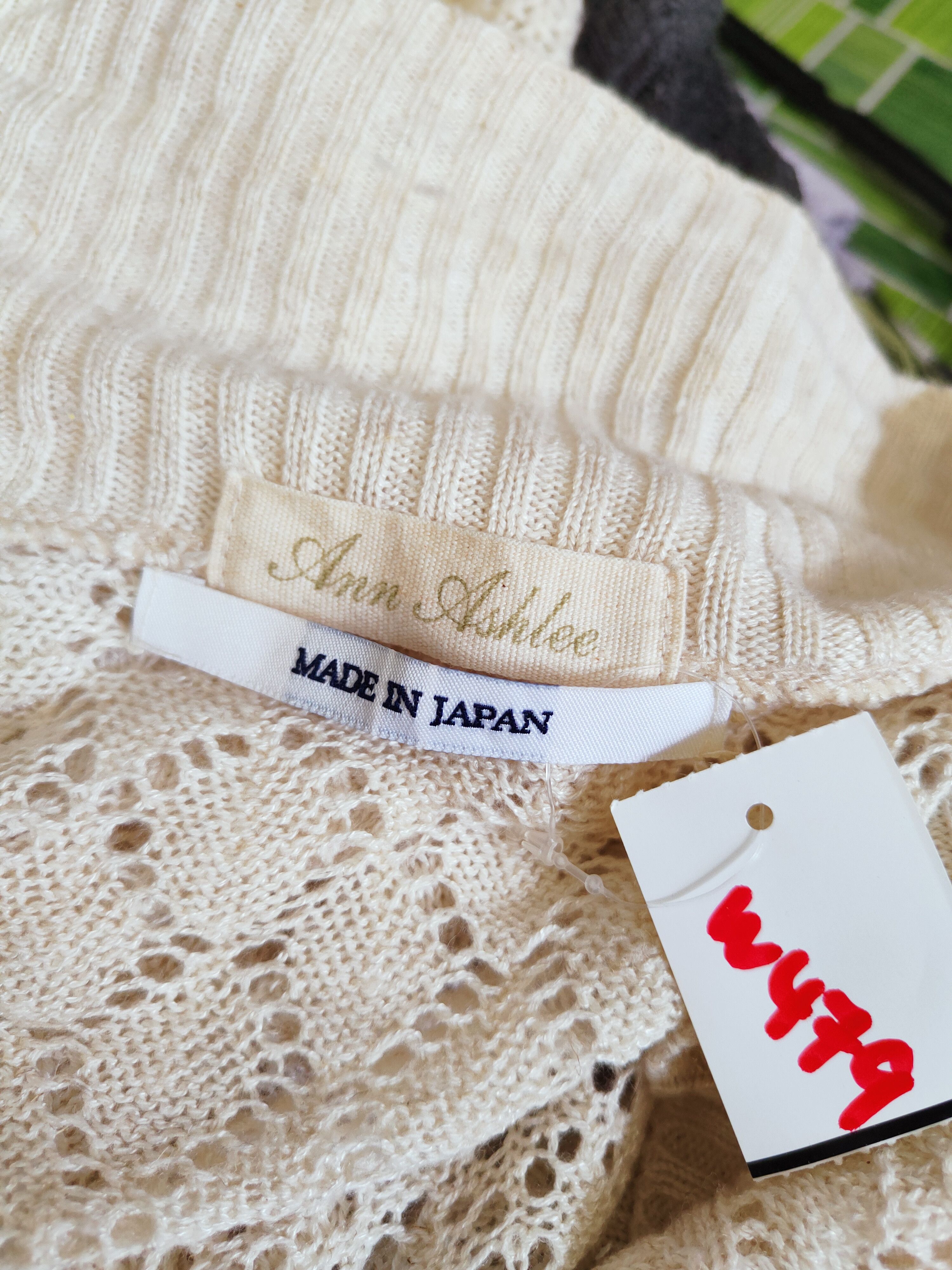 Aran Isles Knitwear × Japanese Brand Ann Ashlee Beige Mesh Net Knitwear Cardigan #W479 Size M / US 6-8 / IT 42-44 - 13 Thumbnail