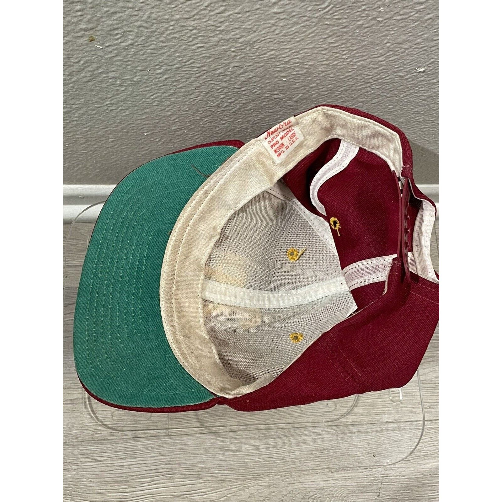 New Era Vtg New Era T P Initial Logo Red Yellow Cap hat Made in USA Size ONE SIZE - 5 Thumbnail