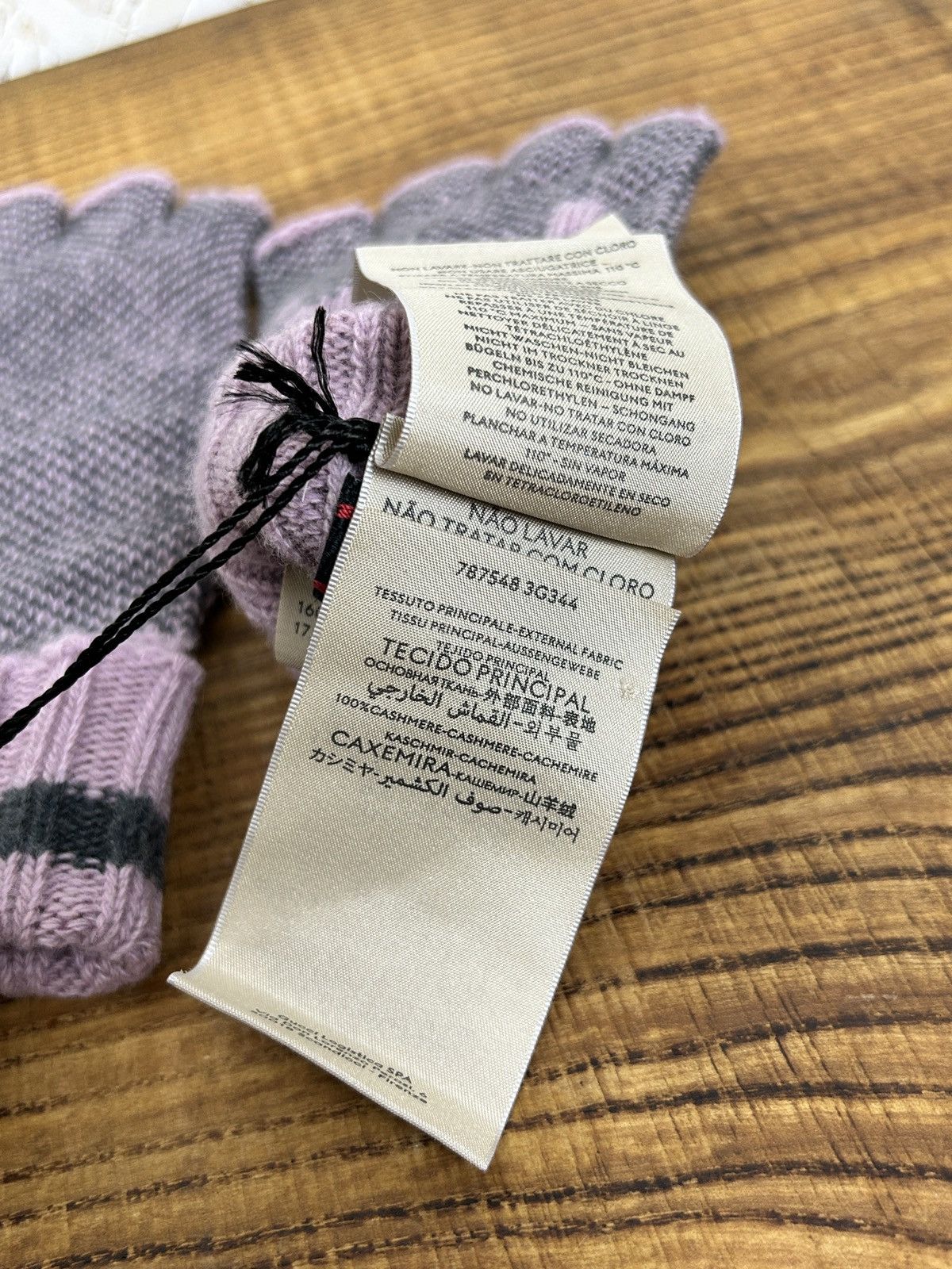 Gucci BNWT Gucci GG Cashmere Fingerless Glover Grey/Pink S Size ONE SIZE - 7 Thumbnail