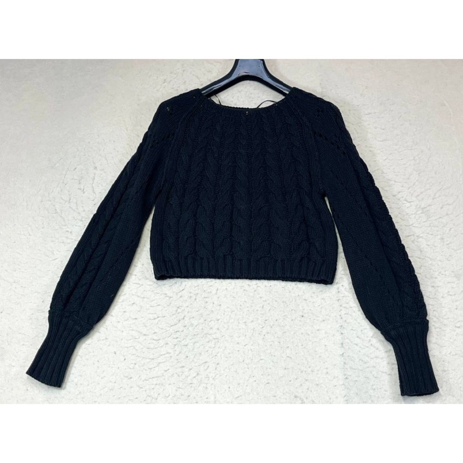 Free People Free People Sweater Adult XS Black Sheer Pullover Cropped Boho Crewneck Womens Size XS / US 0-2 / IT 36-38 - 2 Thumbnail