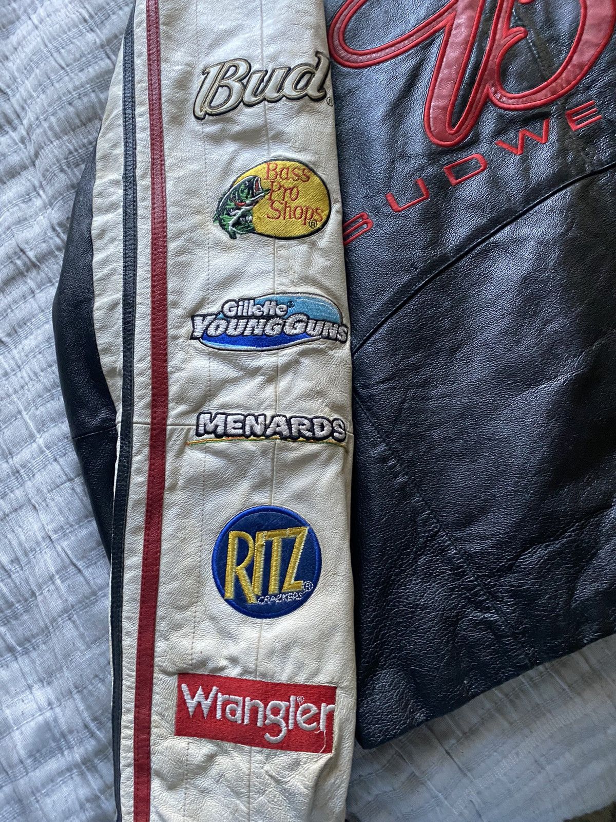 NASCAR × Vintage × Wilsons Leather ~Wilson’s Leather Dale Jr Leather Racing Jacket~ SZ L Size US L / EU 52-54 / 3 - 4 Thumbnail