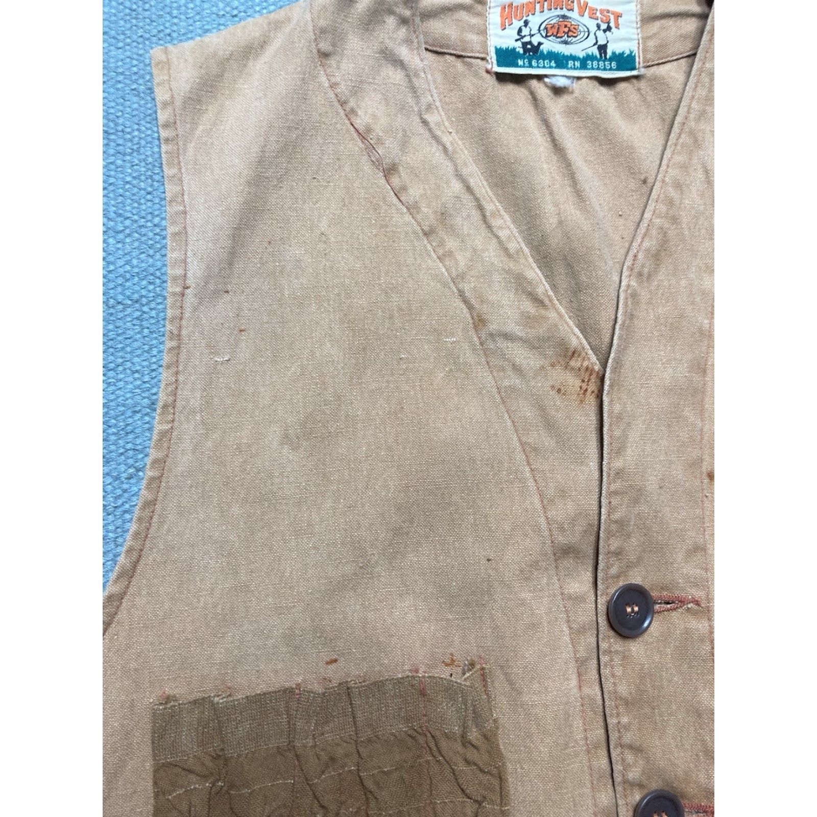 Vintage VINTAGE Canvas Hunting Vest Shooting Cotton Button Boxy Cropped Large 60s 70s Shirt Adult L Mens Boys Size US L / EU 52-54 / 3 - 5 Thumbnail