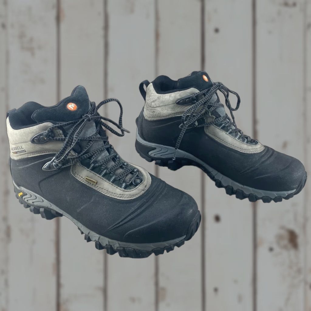 Merrell Merrell Mens 14 Boots Waterproof Continuum Opti Warm Winter Hiking Vibram Sole 200 G Insulation Black Gray Size US 13 / EU 46 - 1 Thumbnail