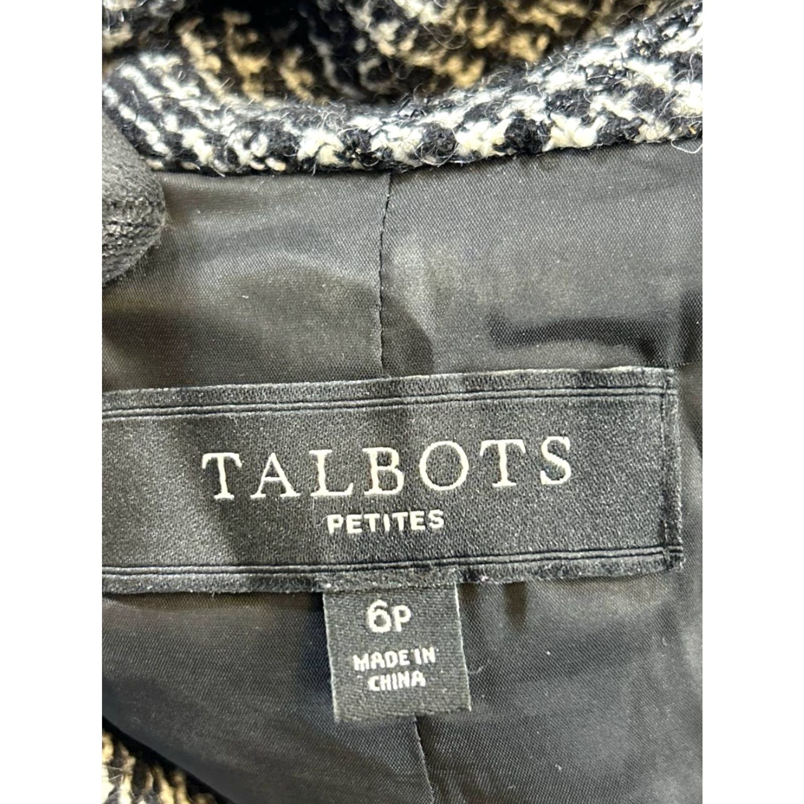 Talbots Talbots Jacket Womens 6 Petite Black Wool Blend Size M / US 6-8 / IT 42-44 - 3 Thumbnail