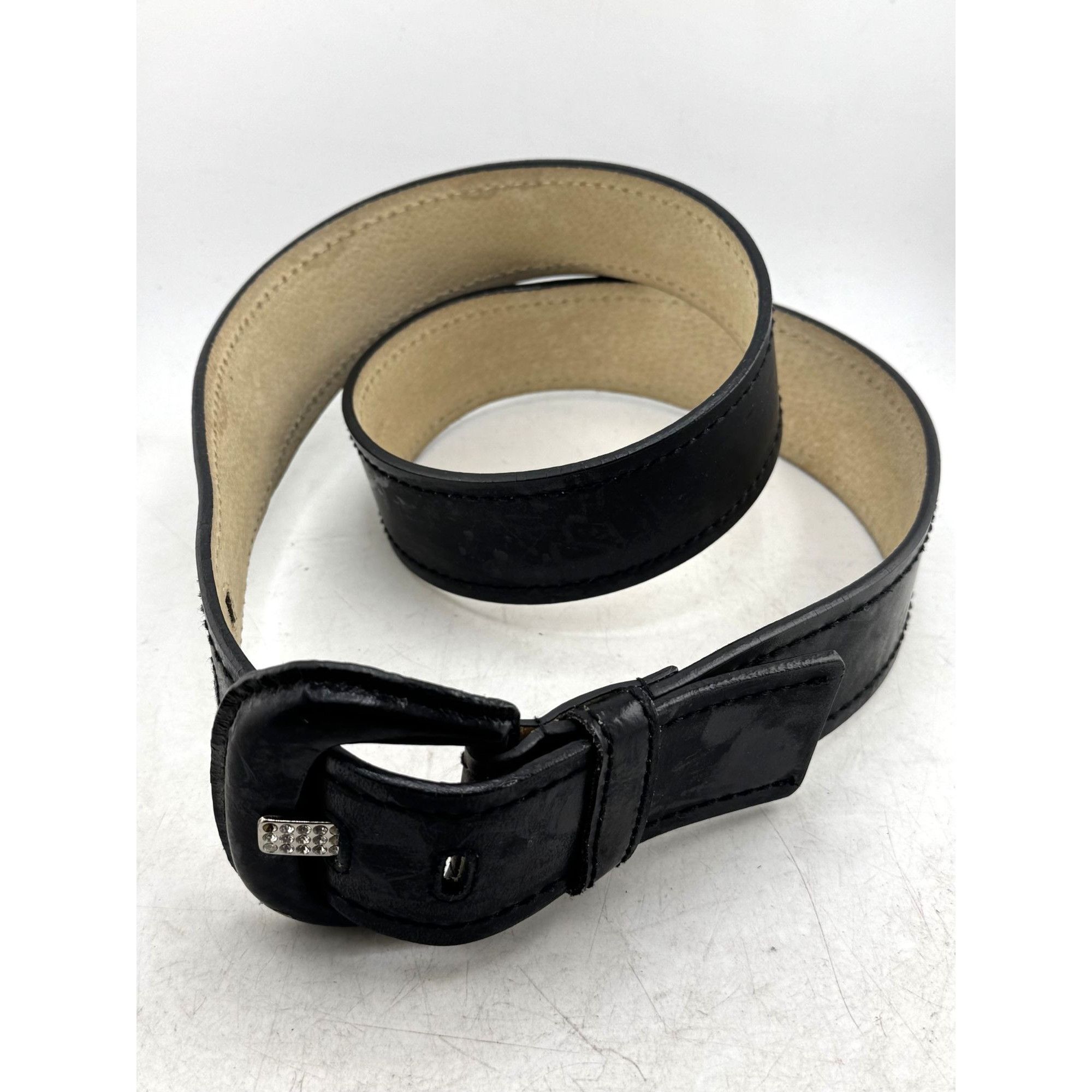 Calvin Klein Calvin Klein CK Women's Rhinestone Genuine Leather Belt Size Size ONE SIZE - 2 Thumbnail