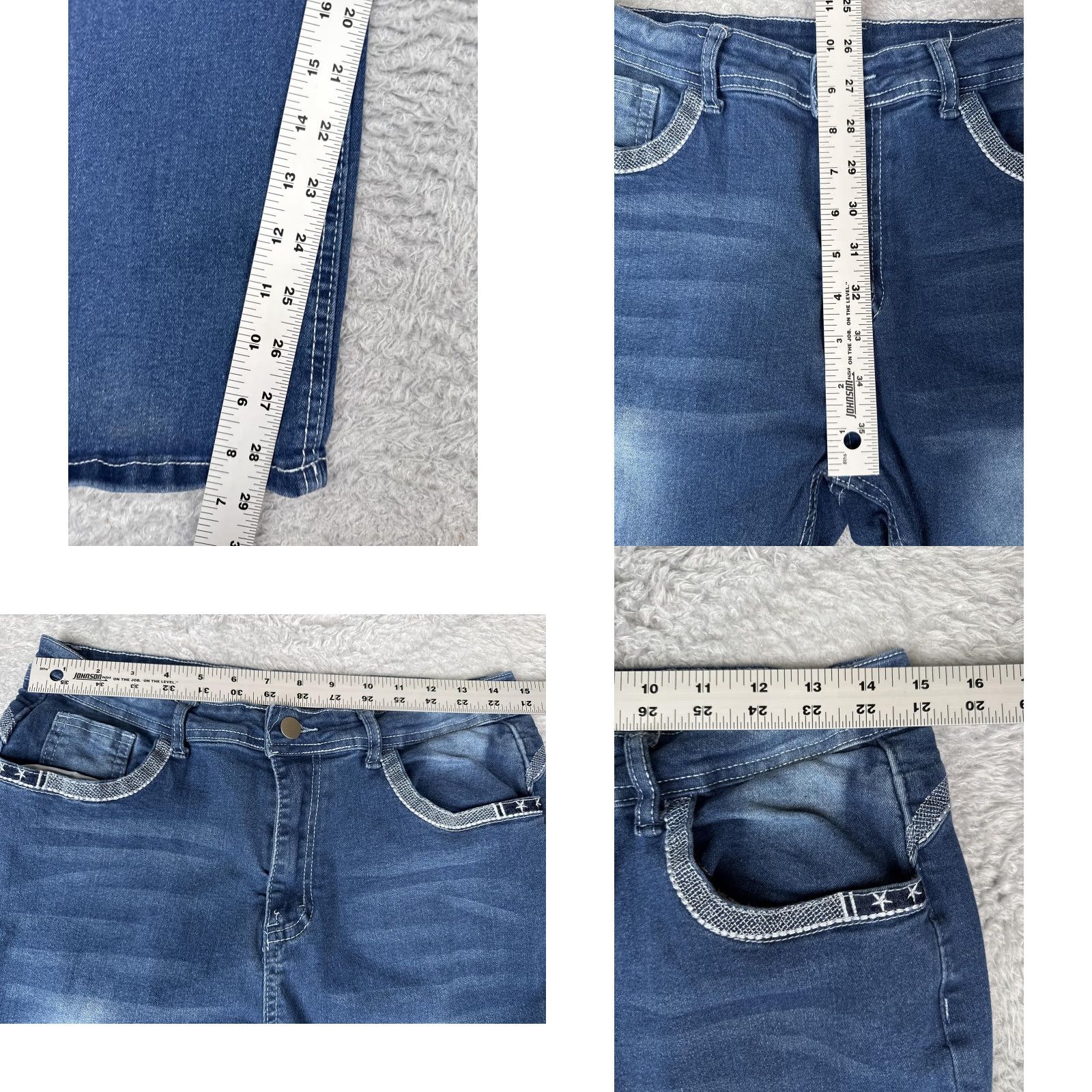 Denime Stretch Denim Jeans Women XL Blue Bootcut Mid Rise Casual Stretchy Comfort 30x29 Size 30" / US 8 / IT 44 - 8 Thumbnail