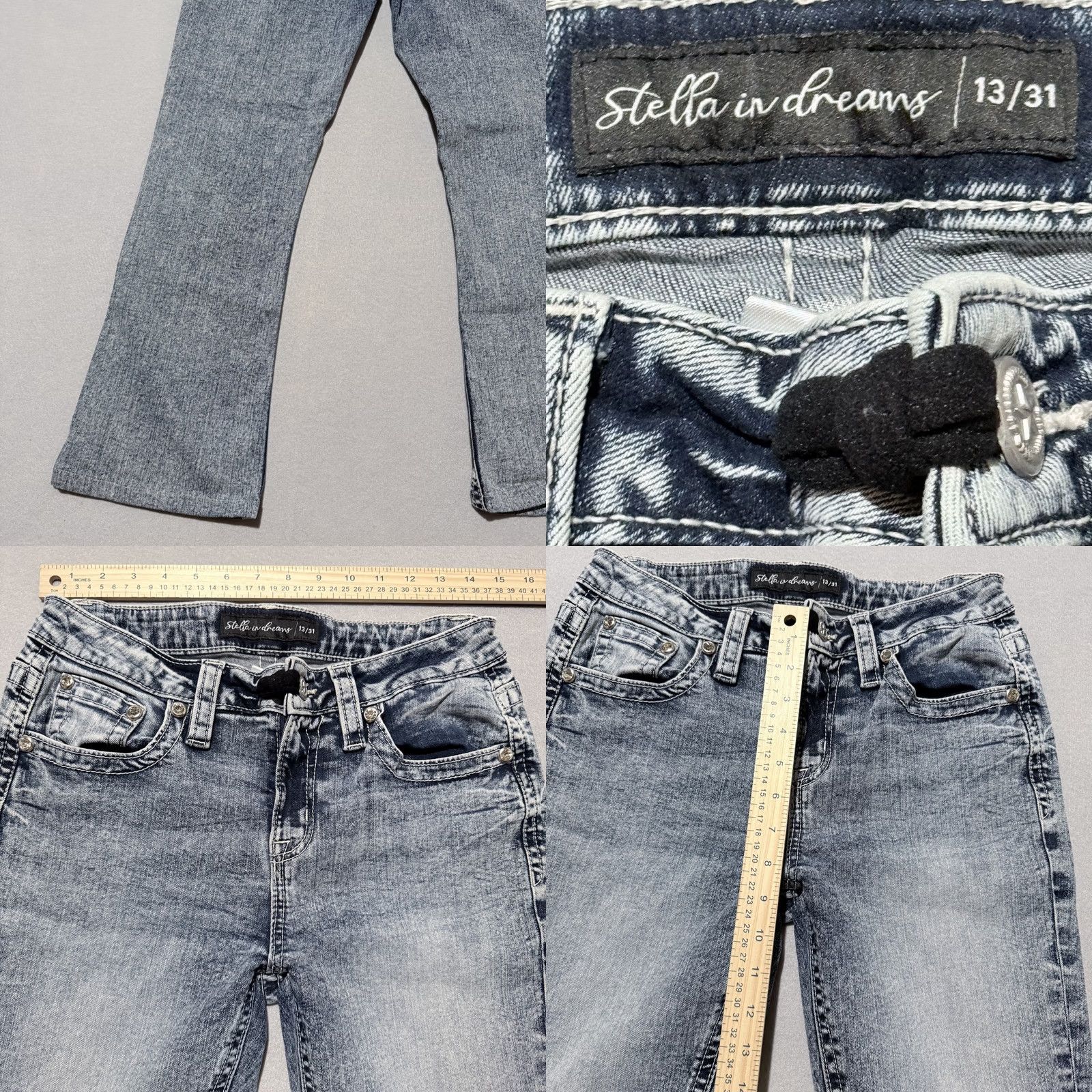Vintage VINTAGE Stella in Dreams Jeans Women's Bootcut Denim Embroidered Western - 13/31 Size 34" / US 12 / IT 48 - 8 Thumbnail