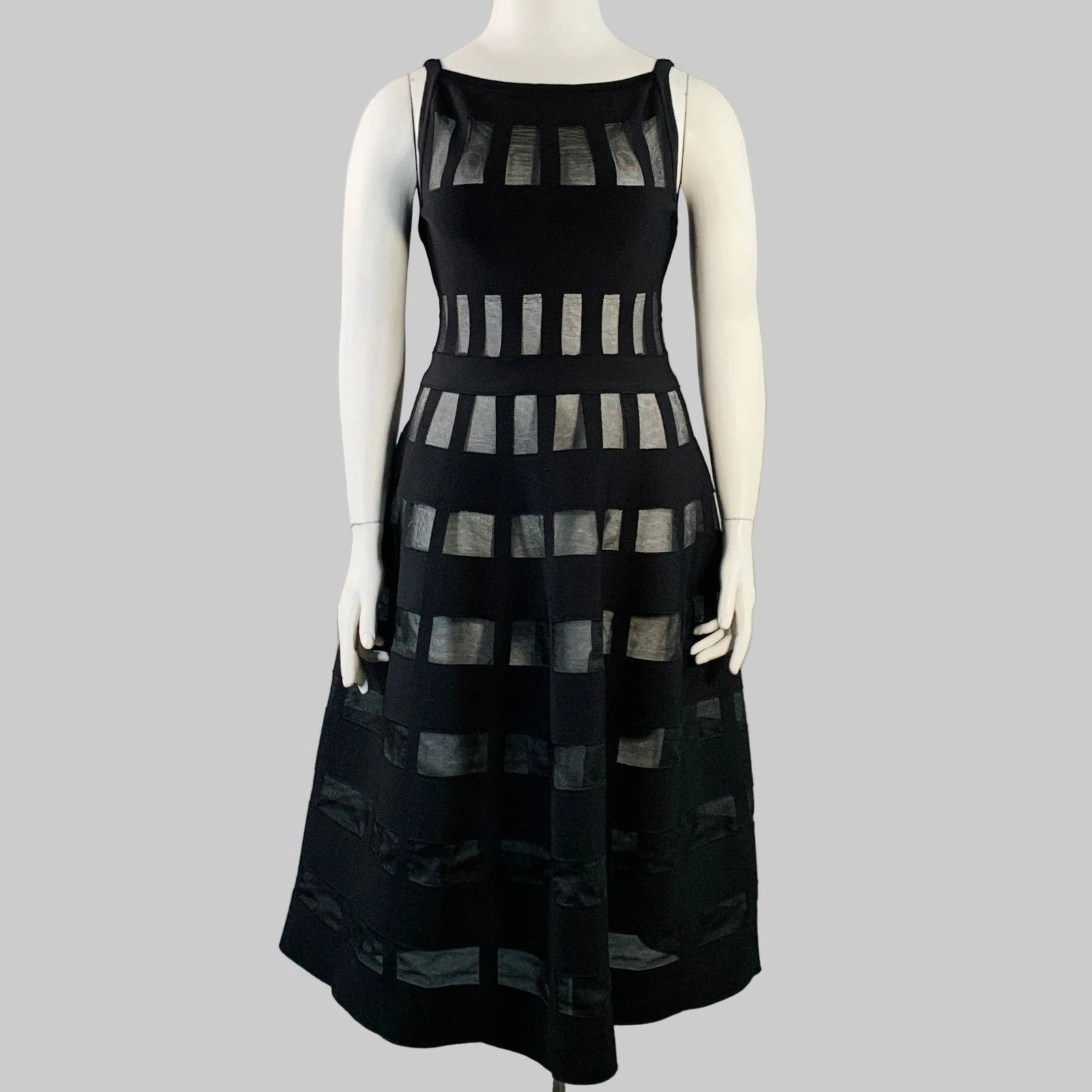 Alaia ALAIA Black Viscose Blend Cut Out Sleeveless Midi Dress Size L / US 10 / IT 46 - 1 Thumbnail