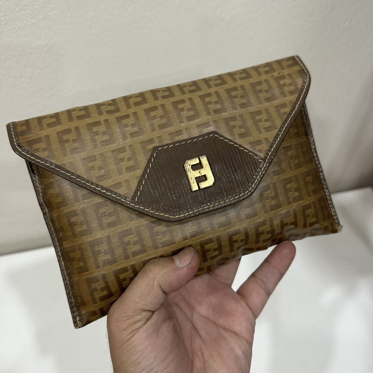 Fendi ‼️YES‼️ VINTAGE FENDI ZUCCHINO MONOGRAM PORTFOLIO CLUTCH BAG Size ONE SIZE - 2 Thumbnail