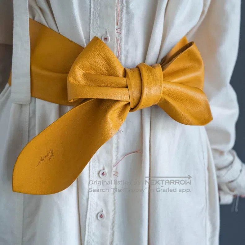 Kenzo Kenzo Yellow leather wide belt Size ONE SIZE - 1 Thumbnail
