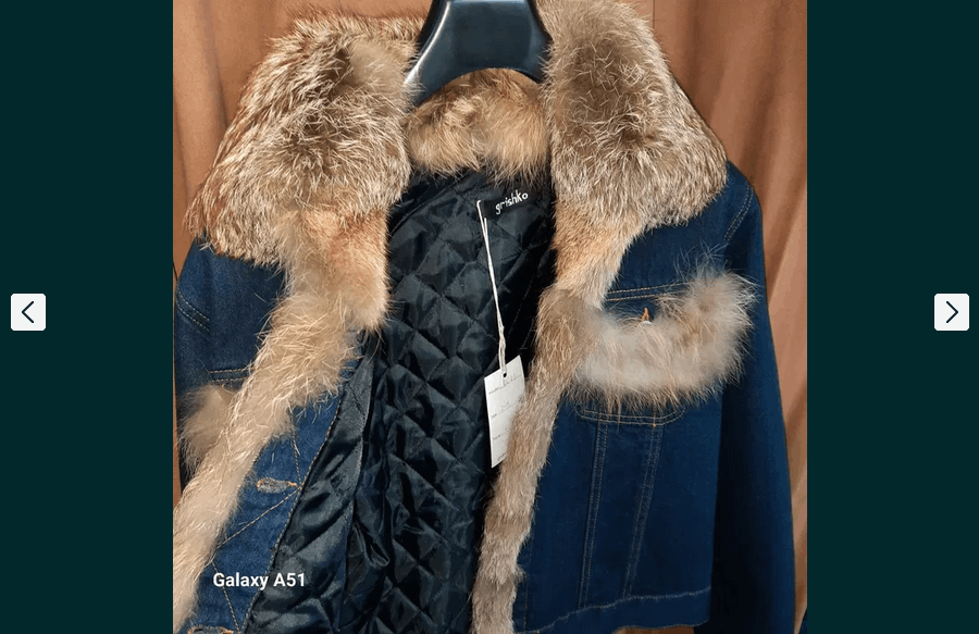 Other Indigo denim jacket with natural fox fur collar sz M Size M / US 6-8 / IT 42-44 - 2 Thumbnail