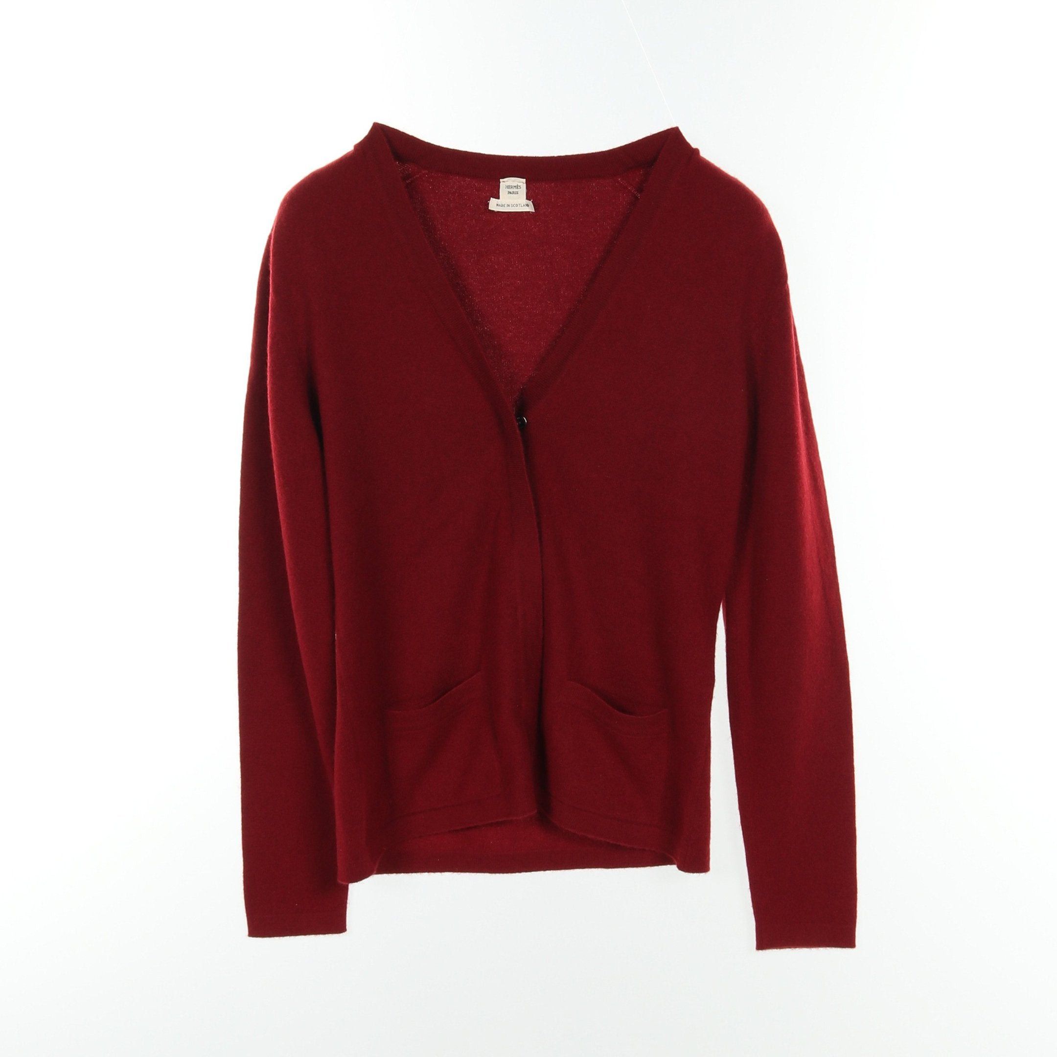 Hermes Hermes Cardigan V-Neck Cashmere Bordeaux Size ONE SIZE - 1 Thumbnail