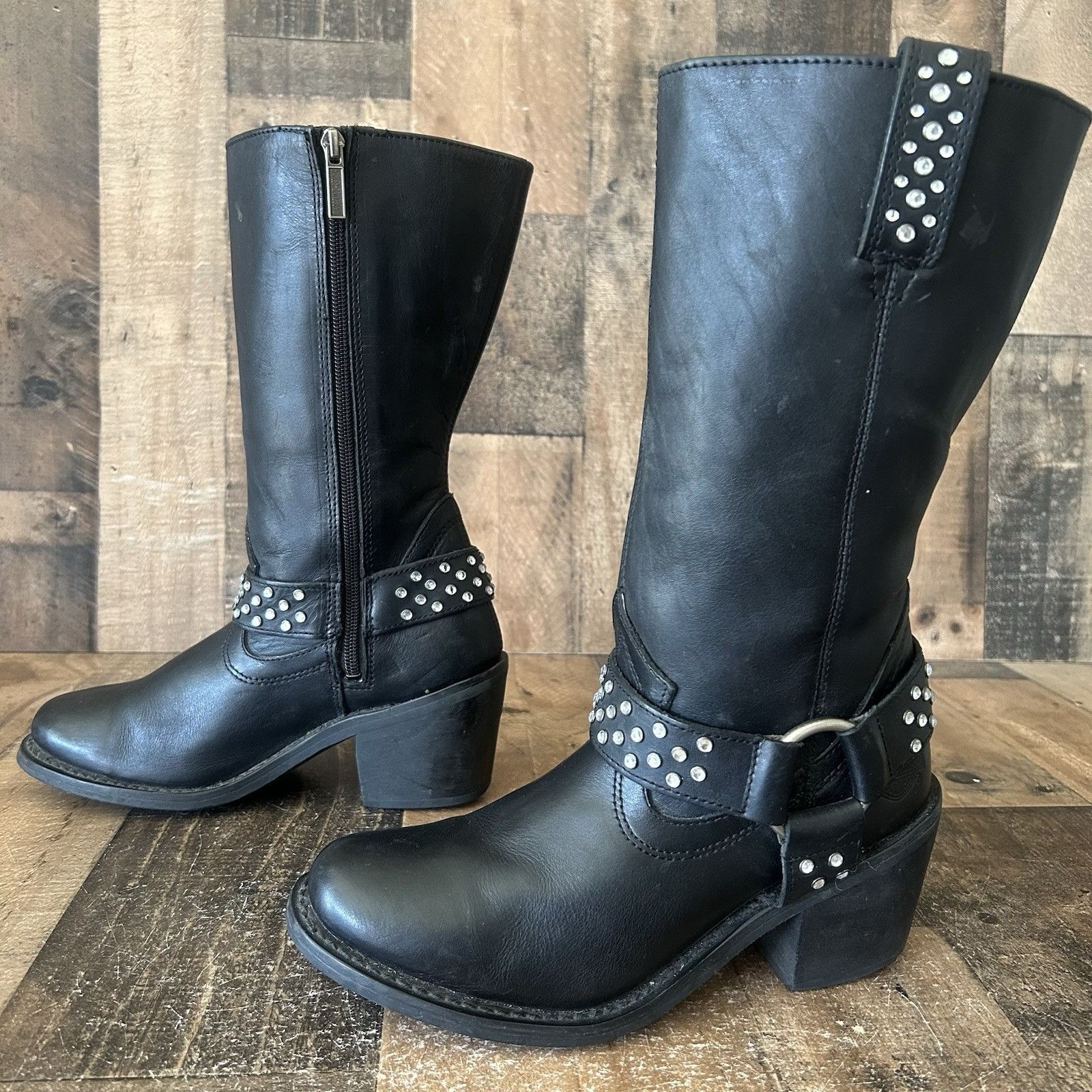 Harley Davidson Harley Davidson 85349 Side Zip Studded Moto Boots Womens 7.5 Size US 7.5 / IT 37.5 - 2 Thumbnail