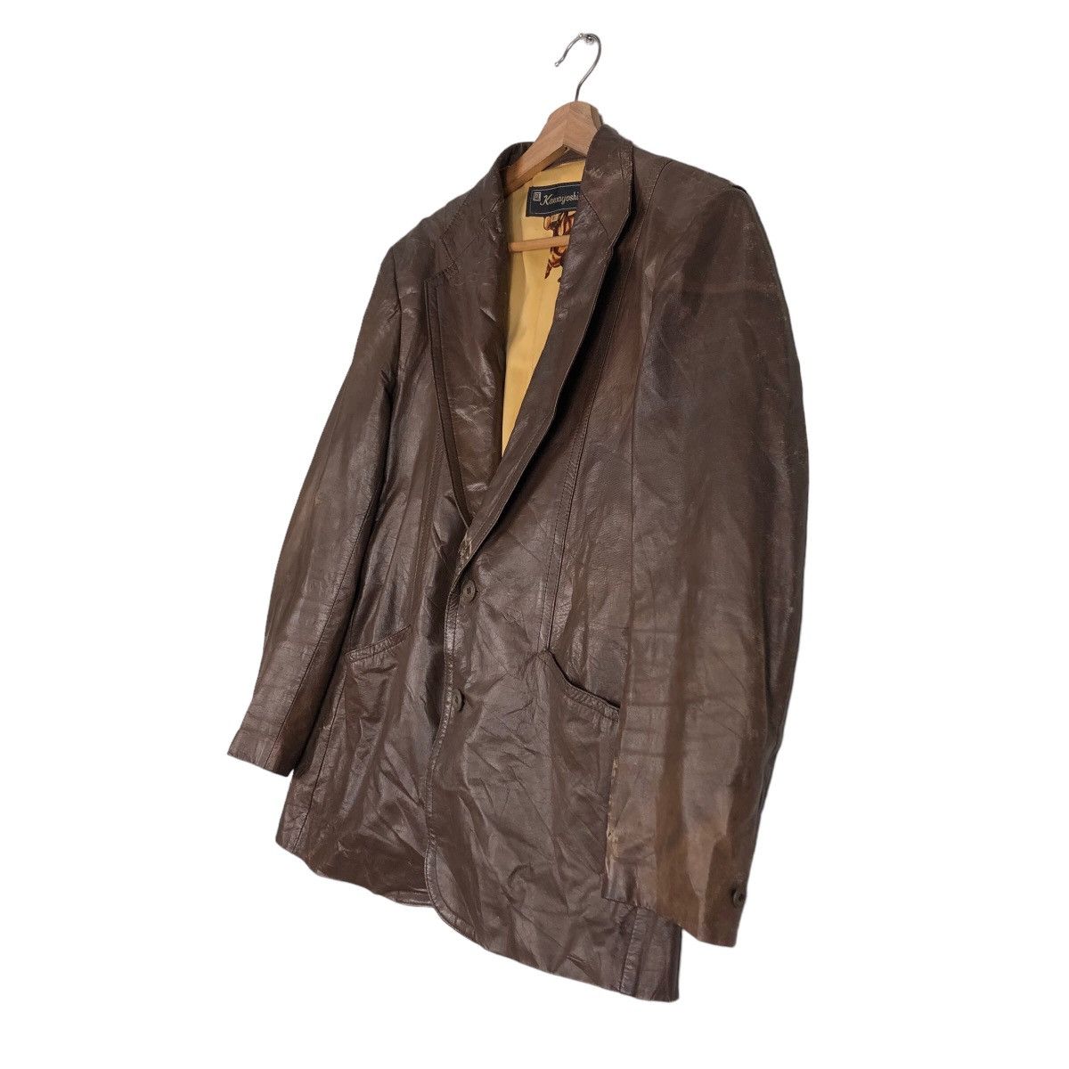 Japanese Brand 🔥Biker Leather Jacket Kawayoshi Japan Issey Miyake Size US L / EU 52-54 / 3 - 3 Thumbnail