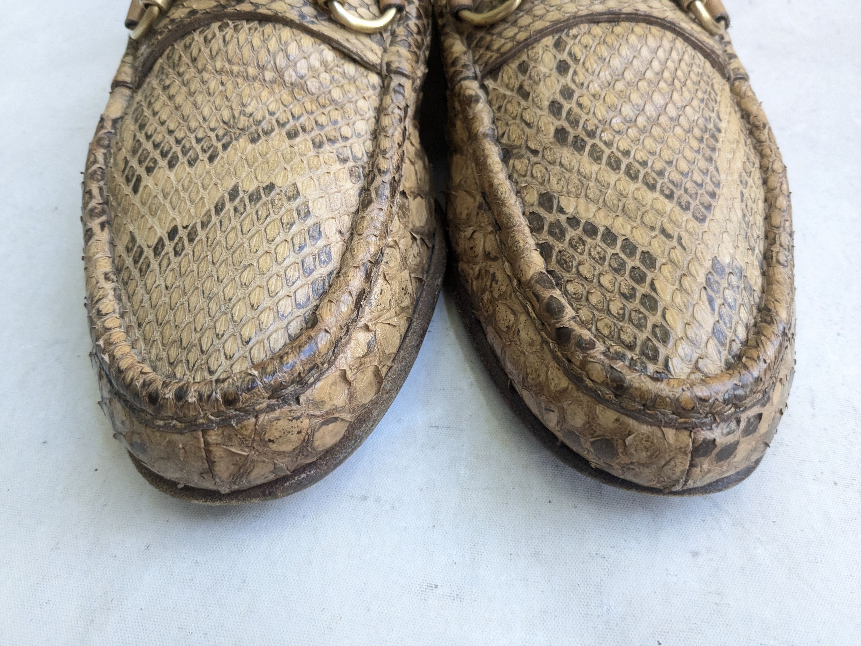 Gucci Gucci Horsebit Loafers Brown Python Snakeskin Leather 10 Size US 10 / EU 43 - 2 Thumbnail