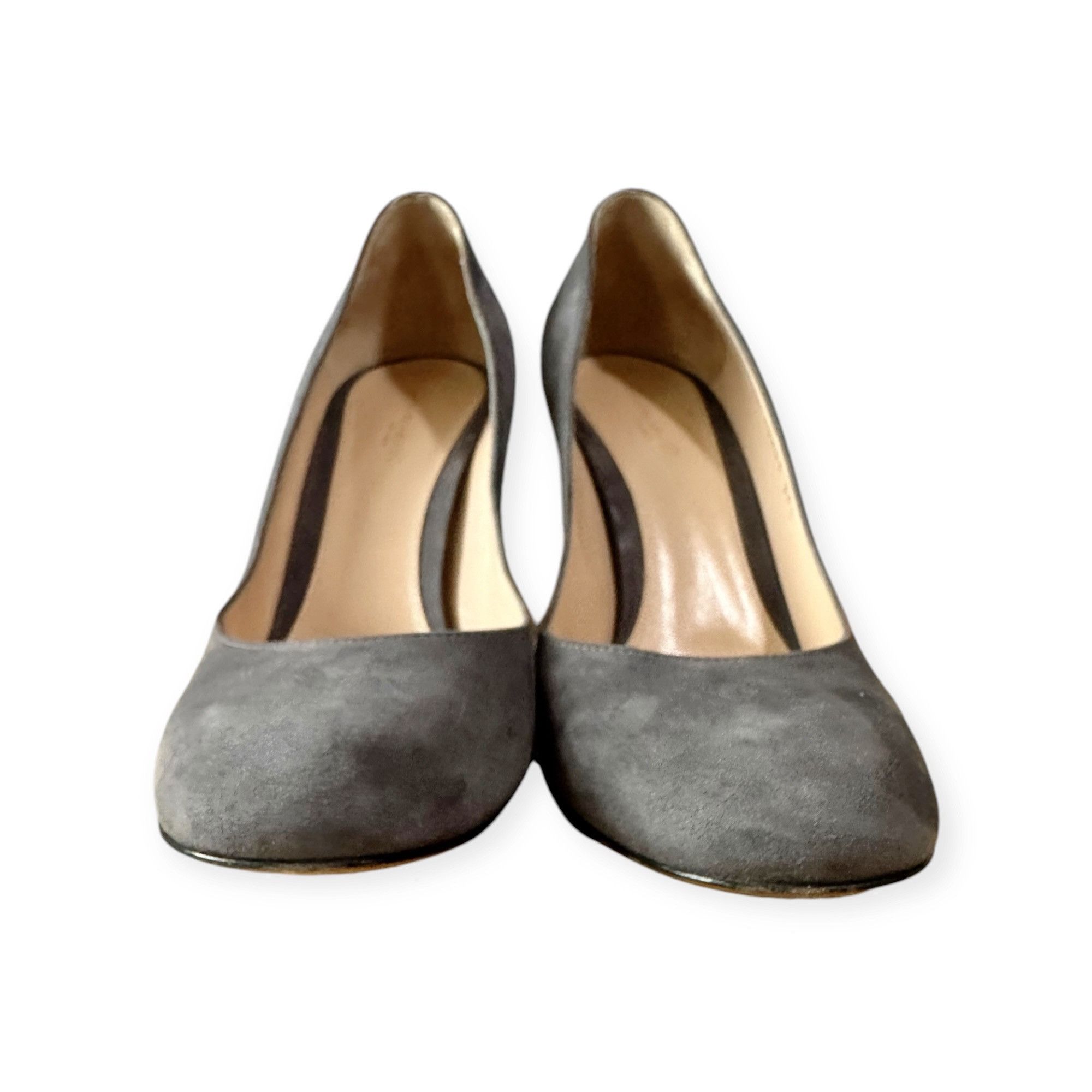 Gianvito Rossi Gianvito Rossi Round Toe 85mm Block Heel Pumps, Gray Suede, Size US 9.5 / IT 39.5 - 7 Thumbnail