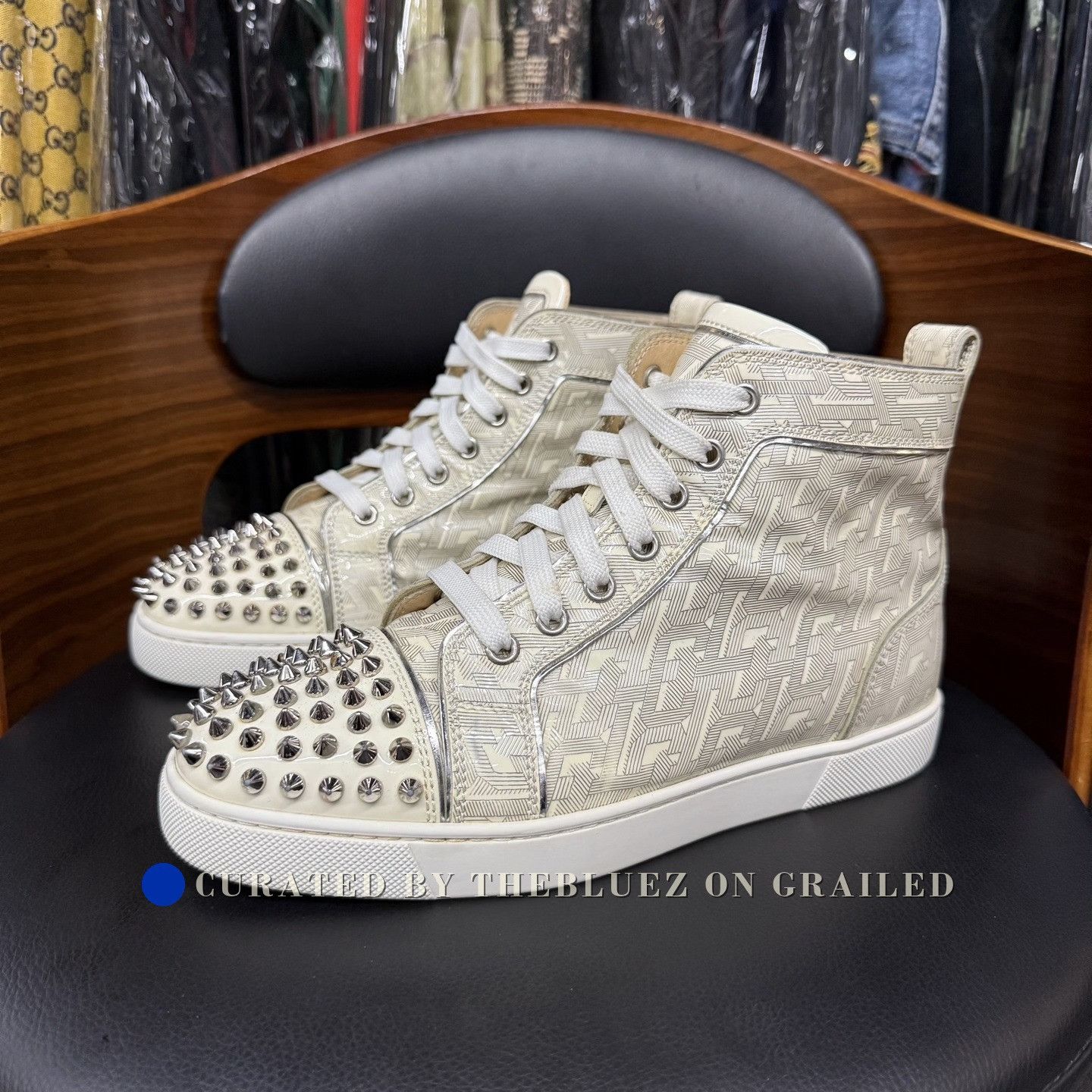 Christian Louboutin CL Gold Studded Red Sole Shoes Size US 7.5 / IT 37.5 - 1 Thumbnail