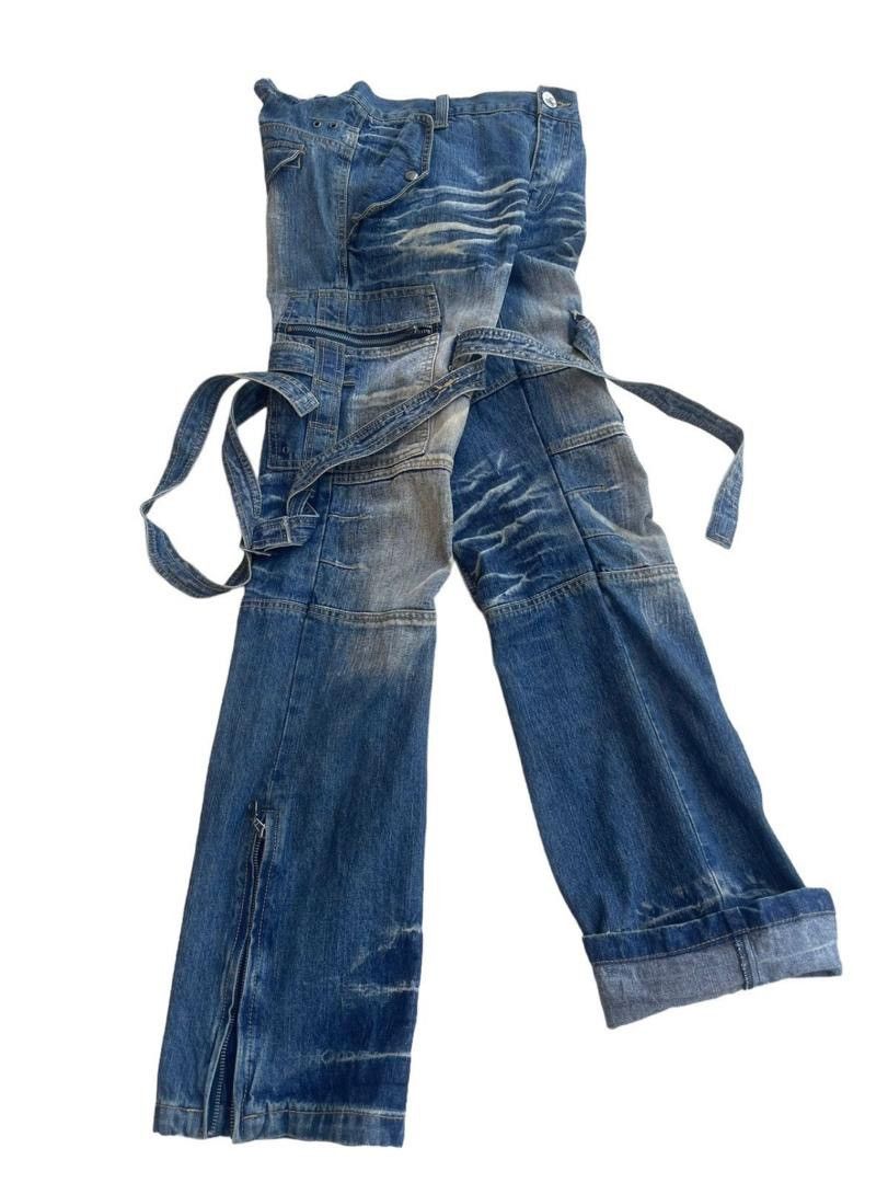 Japanese Brand × Vintage Vintage Bootcut Topism Parachute Bondage Denim Jeans Size US 32 / EU 48 - 4 Thumbnail