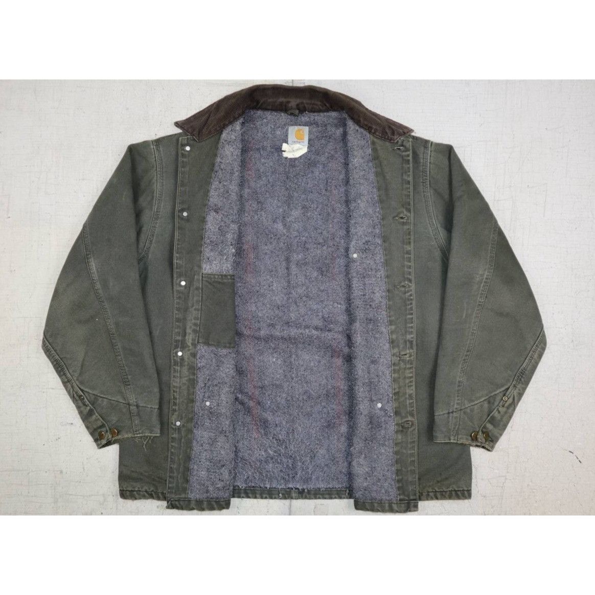 Carhartt Vintage Carhartt Moss Blanket-Lined Chore Coat Jacket Men's Size US XL / EU 56 / 4 - 4 Thumbnail