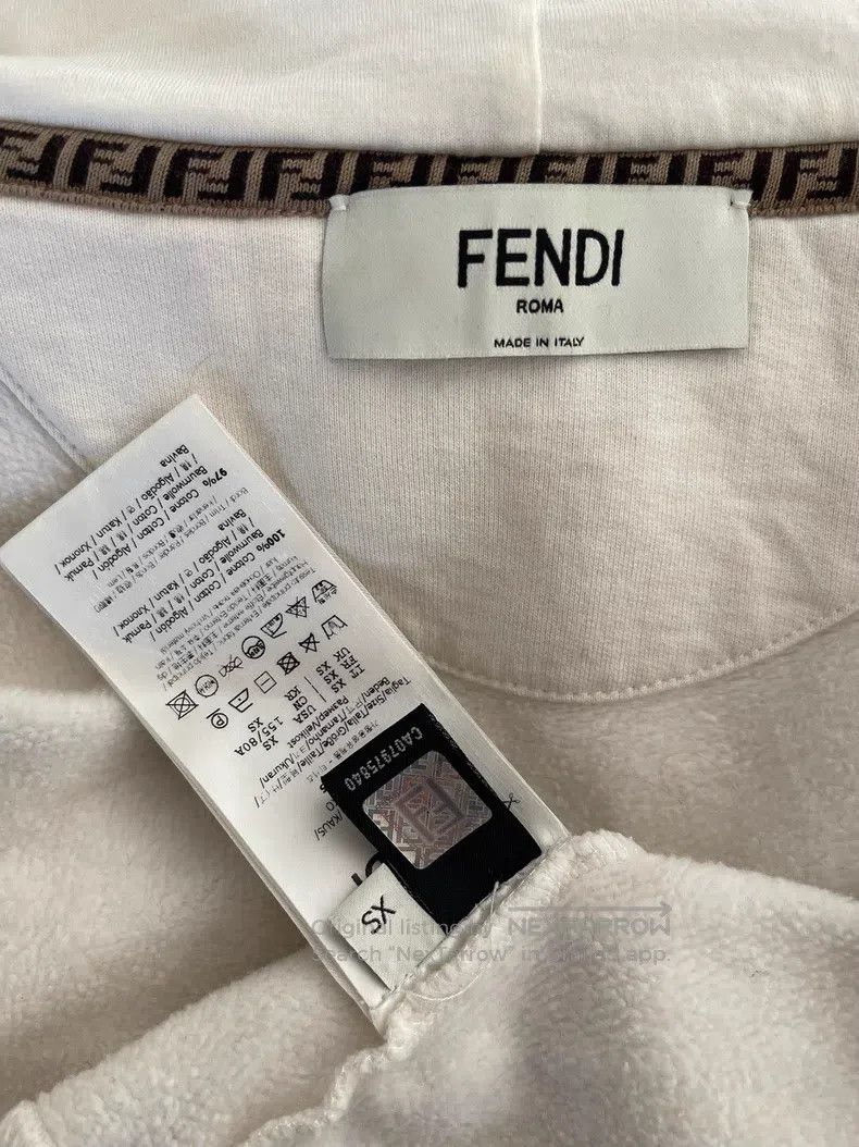 Fendi Fendi White Logo Sweatshirt Size XS / US 0-2 / IT 36-38 - 3 Thumbnail