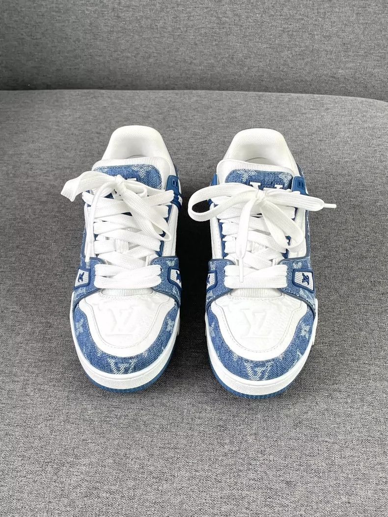 Louis Vuitton Louis Vuitton Tainer Denim Blue shoes Size US 4.5 / IT 34.5 - 1 Thumbnail
