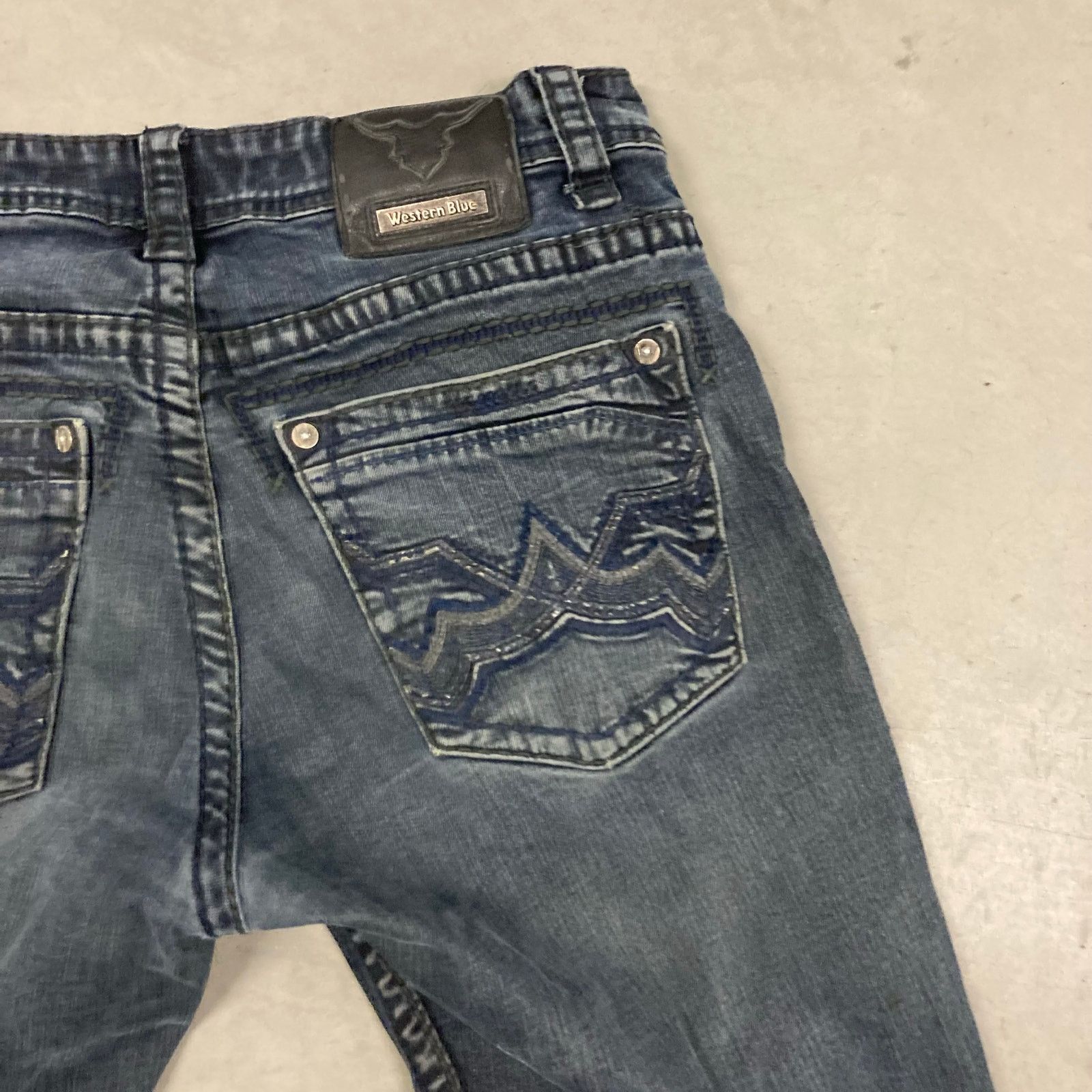 Vintage y2k low rise western blue Jeans 34x30 Size US 34 / EU 50 - 3 Thumbnail