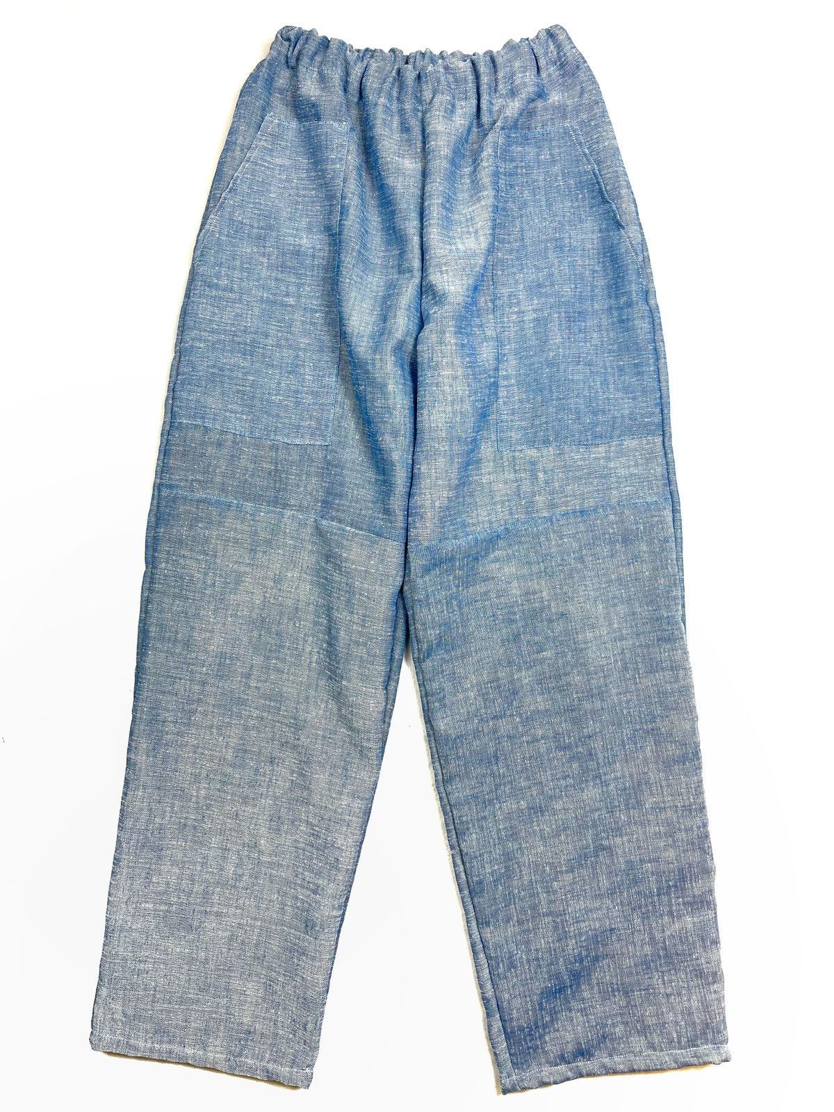 Chorley × Handmade Imitation Denim trompe loil split knee carpentersweatpants Size US 34 / EU 50 - 1 Thumbnail