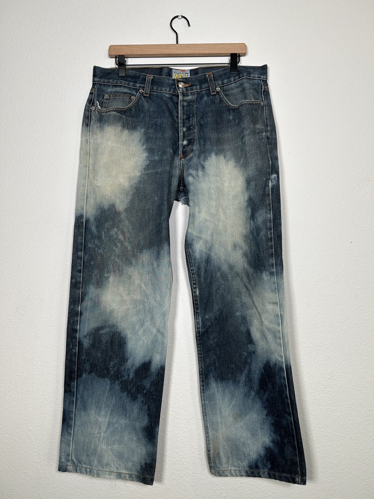 Walter Van Beirendonck Bleached Acid Wash Wide Leg Jeans Size US 36 / EU 52 - 1 Thumbnail