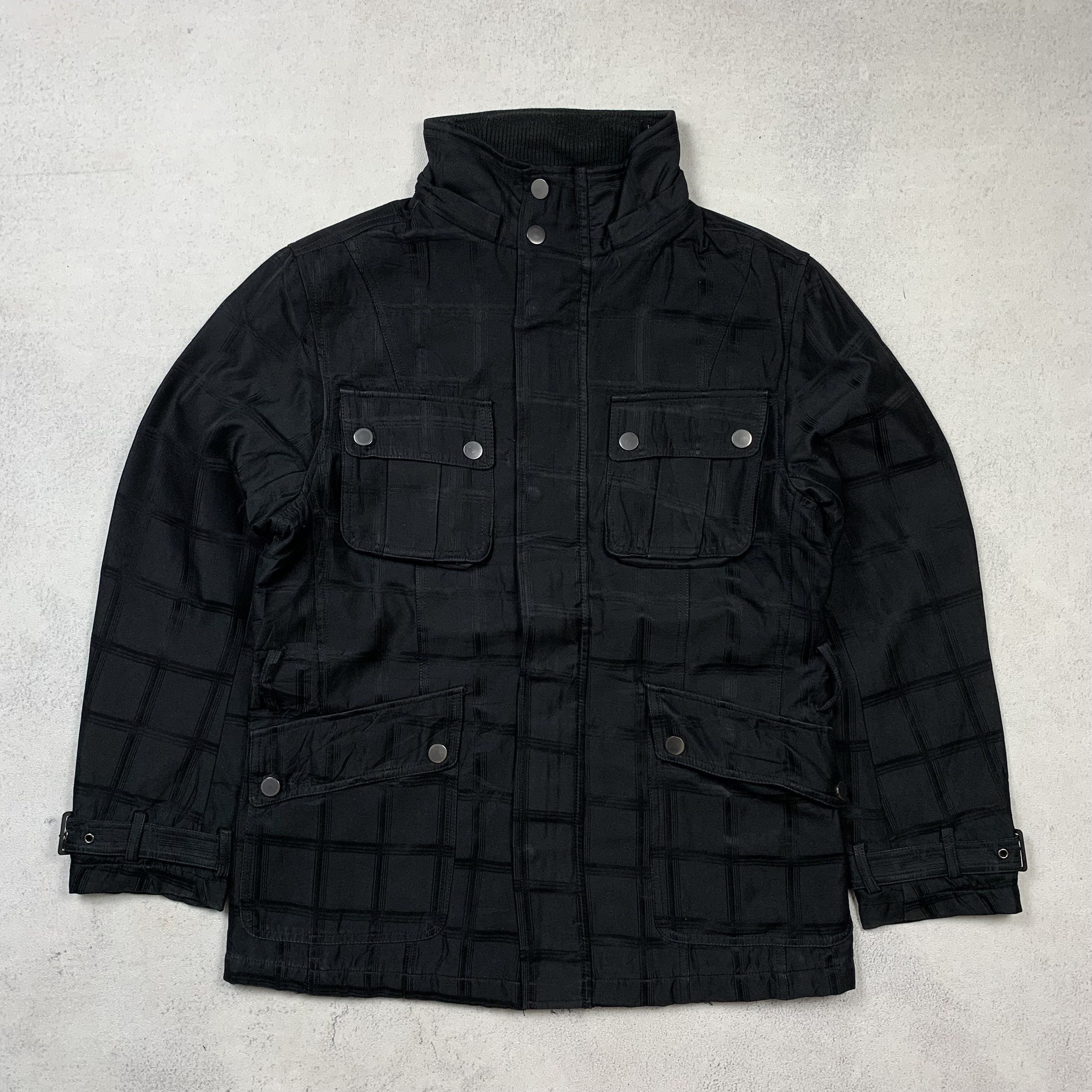 Japanese Brand Bareback Black Shadow Plaid Belted Jacket Bondage Size US M / EU 48-50 / 2 - 4 Thumbnail