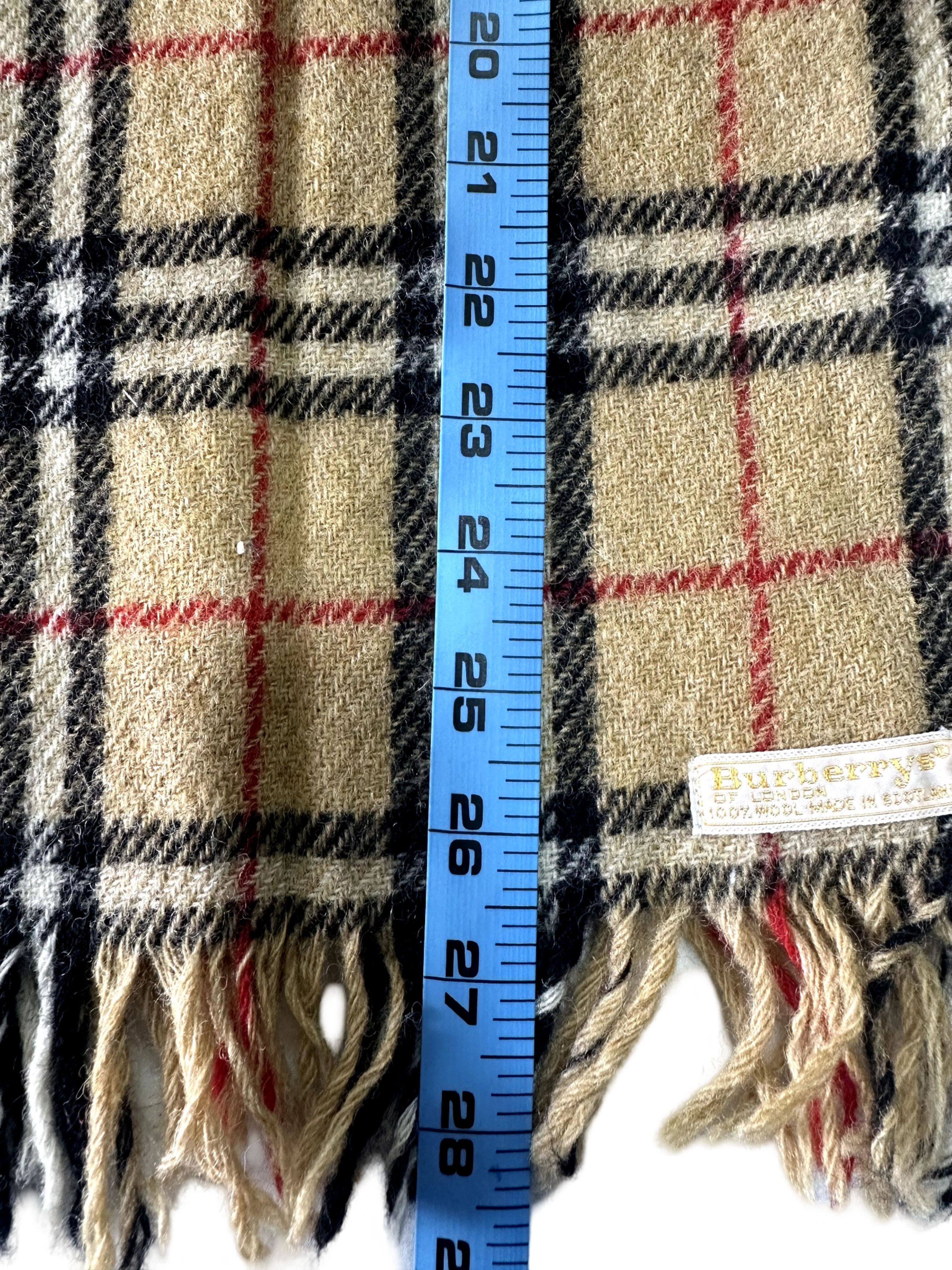 Burberry Burberrys Classic Check Scarf Beige 100% Wool Unisex Scarf Size ONE SIZE - 7 Thumbnail